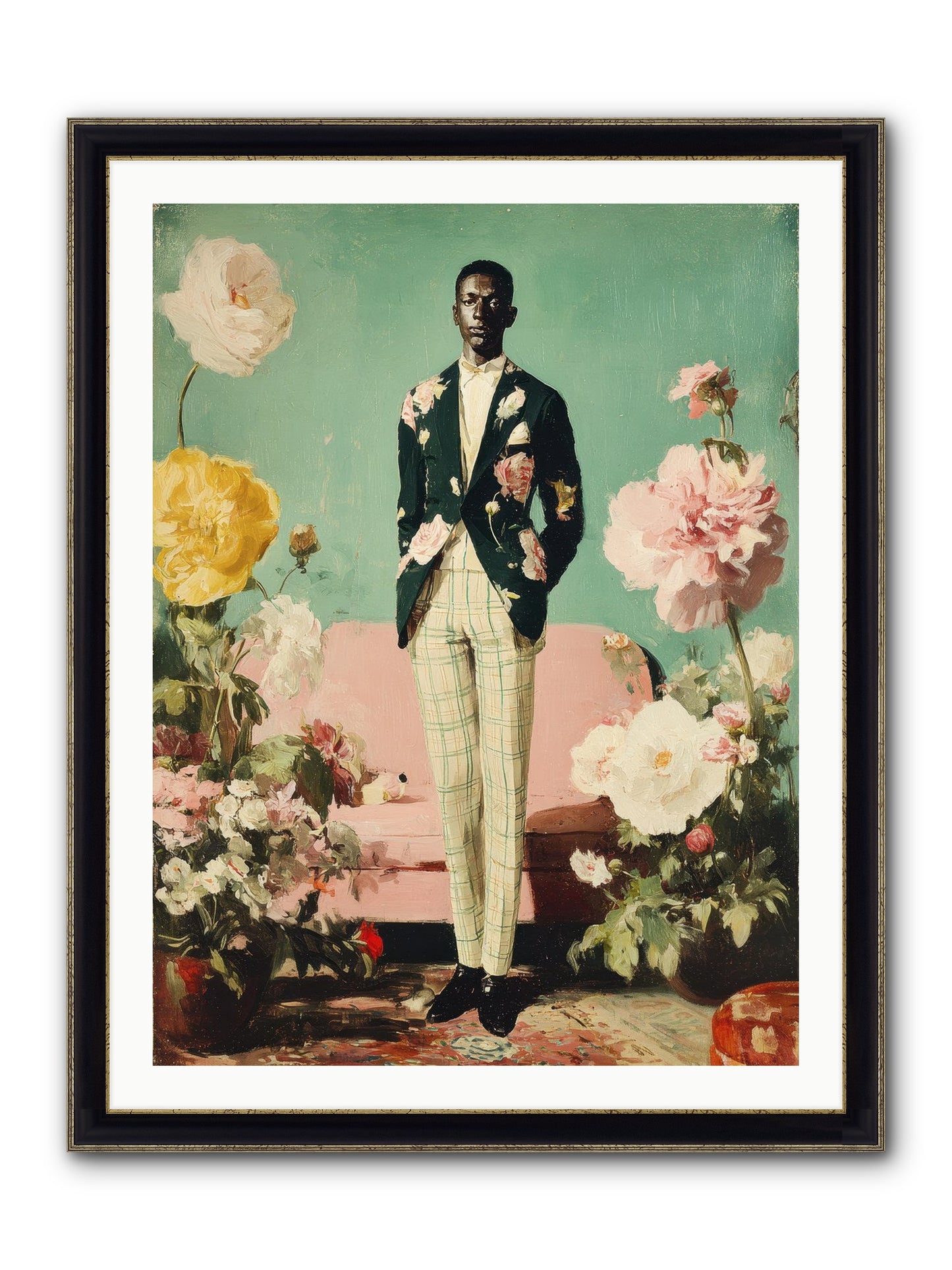 The Tailored Almanac Framed Print - Black & Gold 30x40