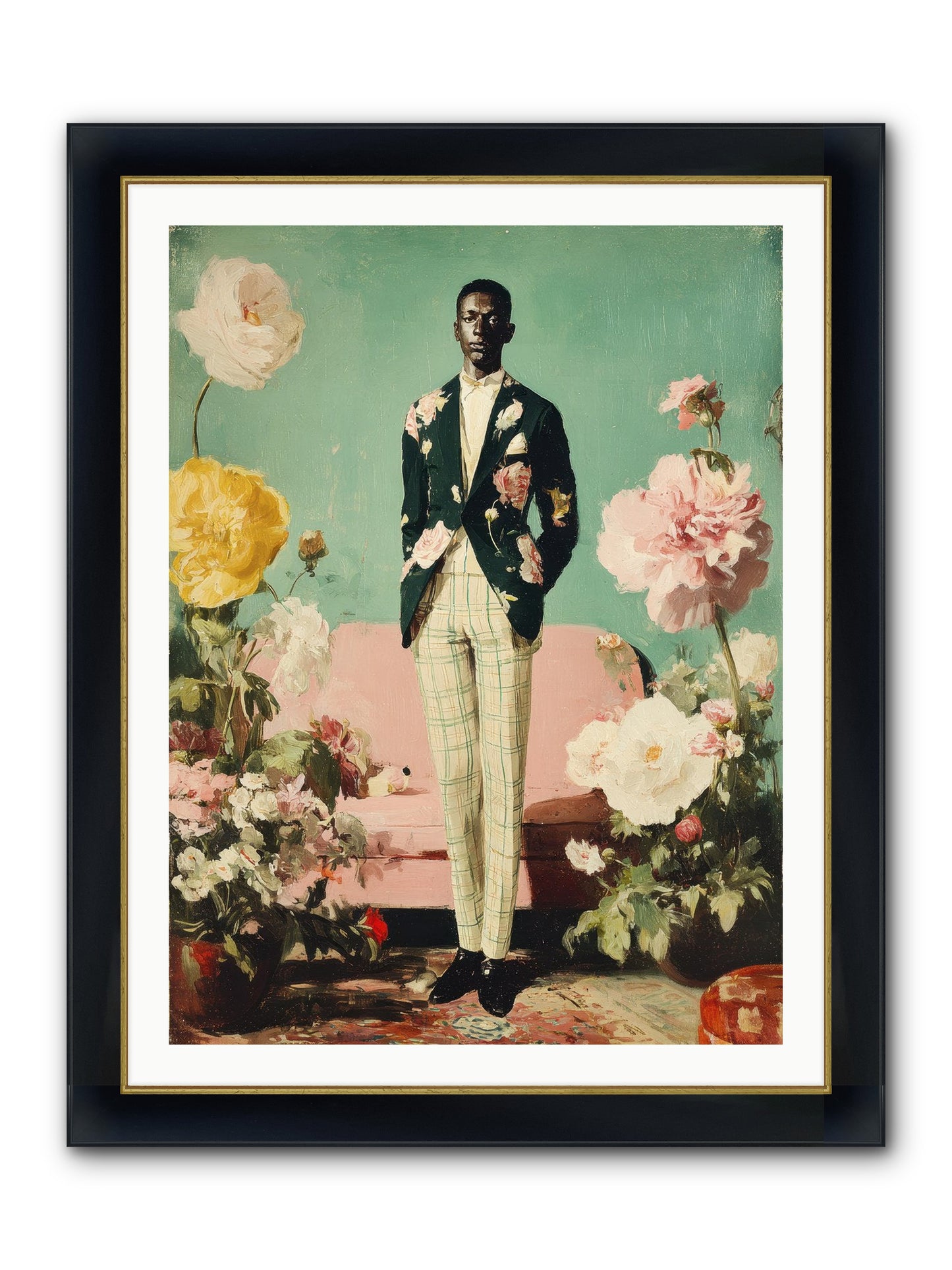 The Tailored Almanac Framed Print - Wide Black w/Gold 30x40