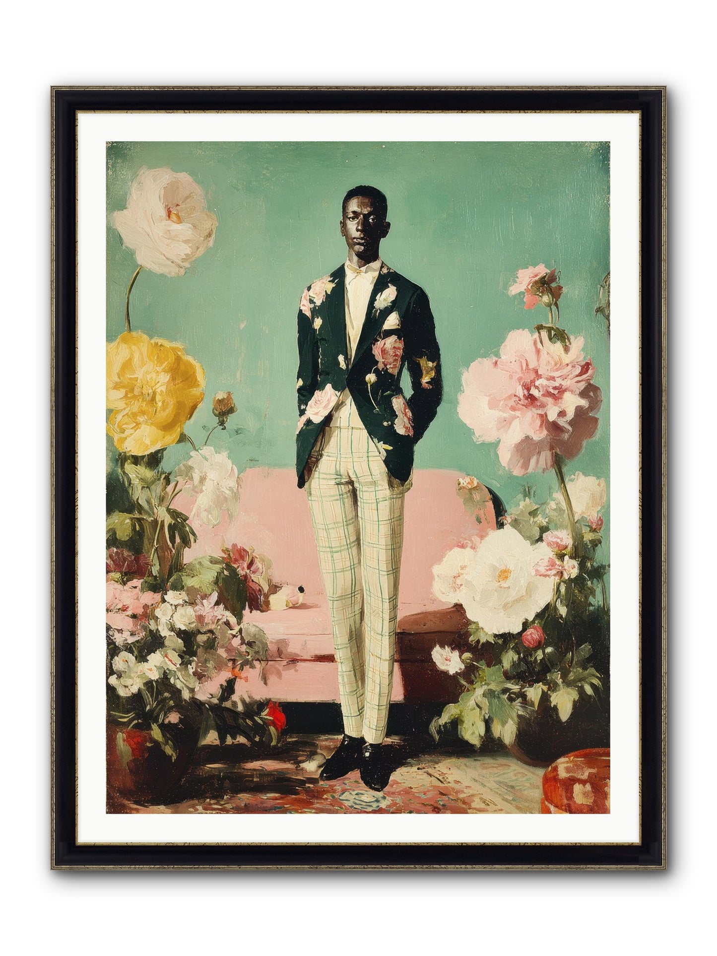 The Tailored Almanac Framed Print - Black & Gold 36x48
