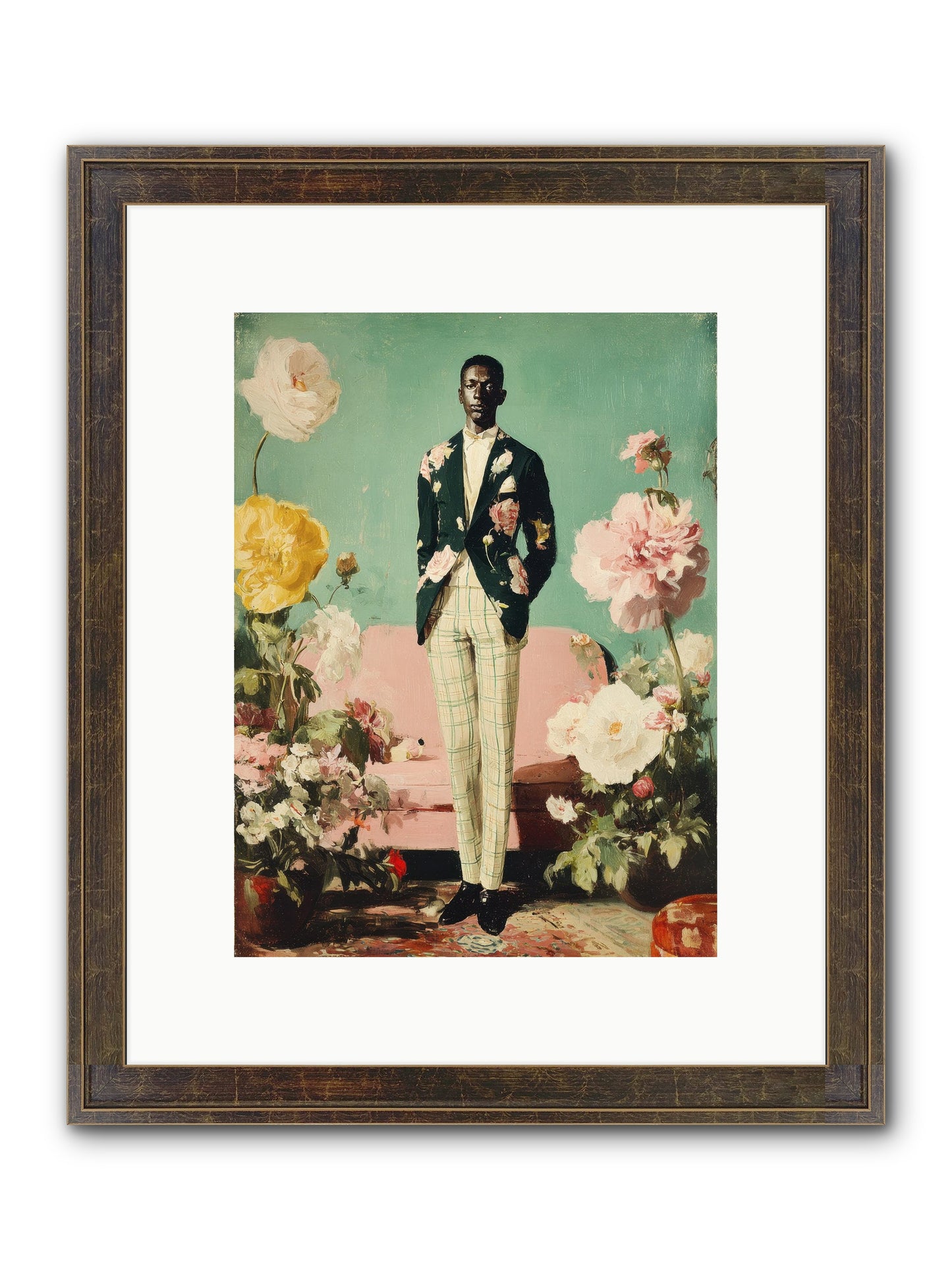 The Tailored Almanac Framed Print - Slimwoods Black/Gold 9x12