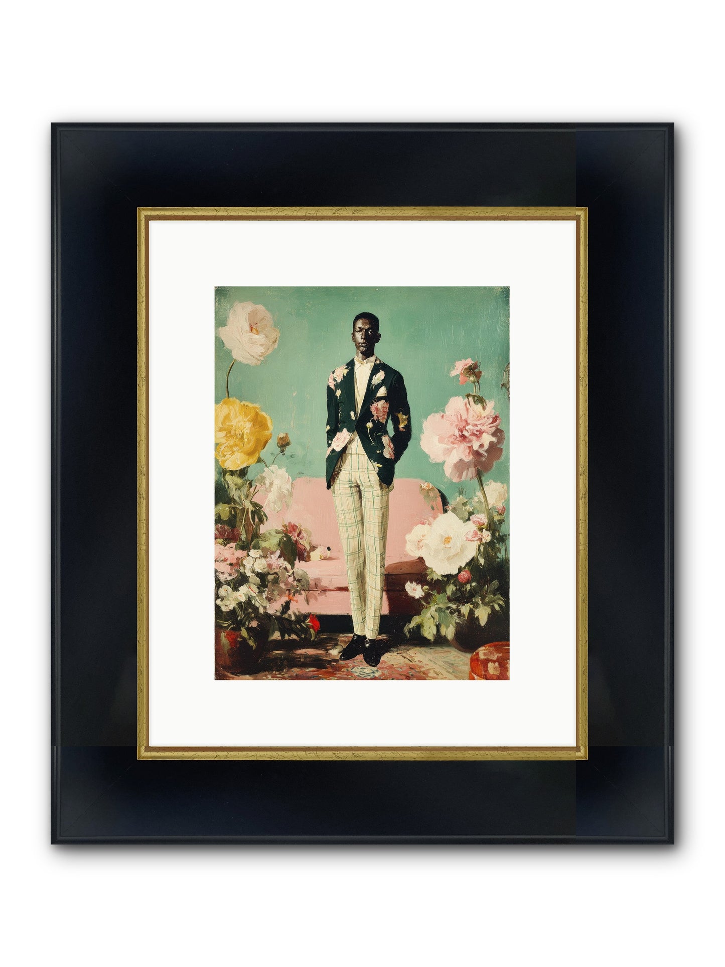 The Tailored Almanac Framed Print - Wide Black w/Gold 9x12