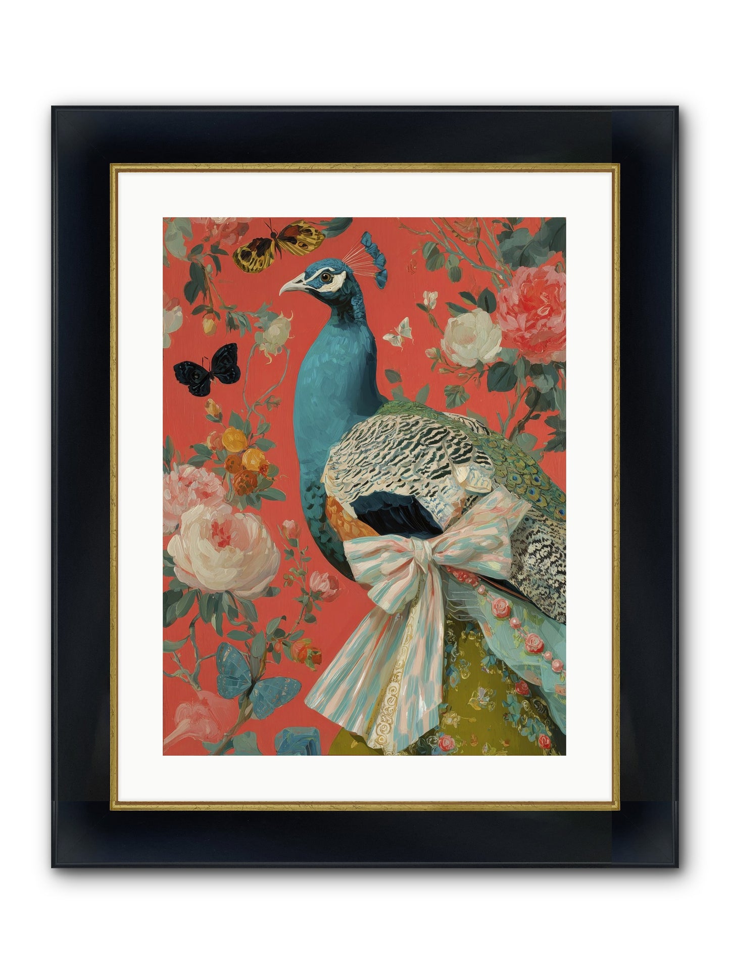 The Tender Hush Of Rain Framed Print - Wide Black w/Gold 18x24