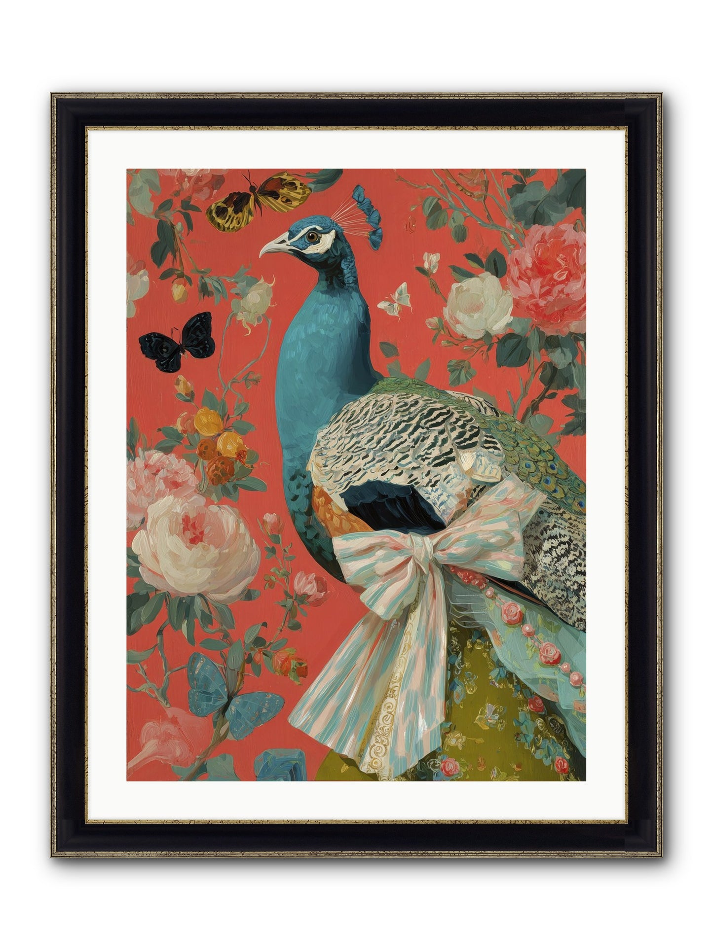 The Tender Hush Of Rain Framed Print - Black & Gold 24x32