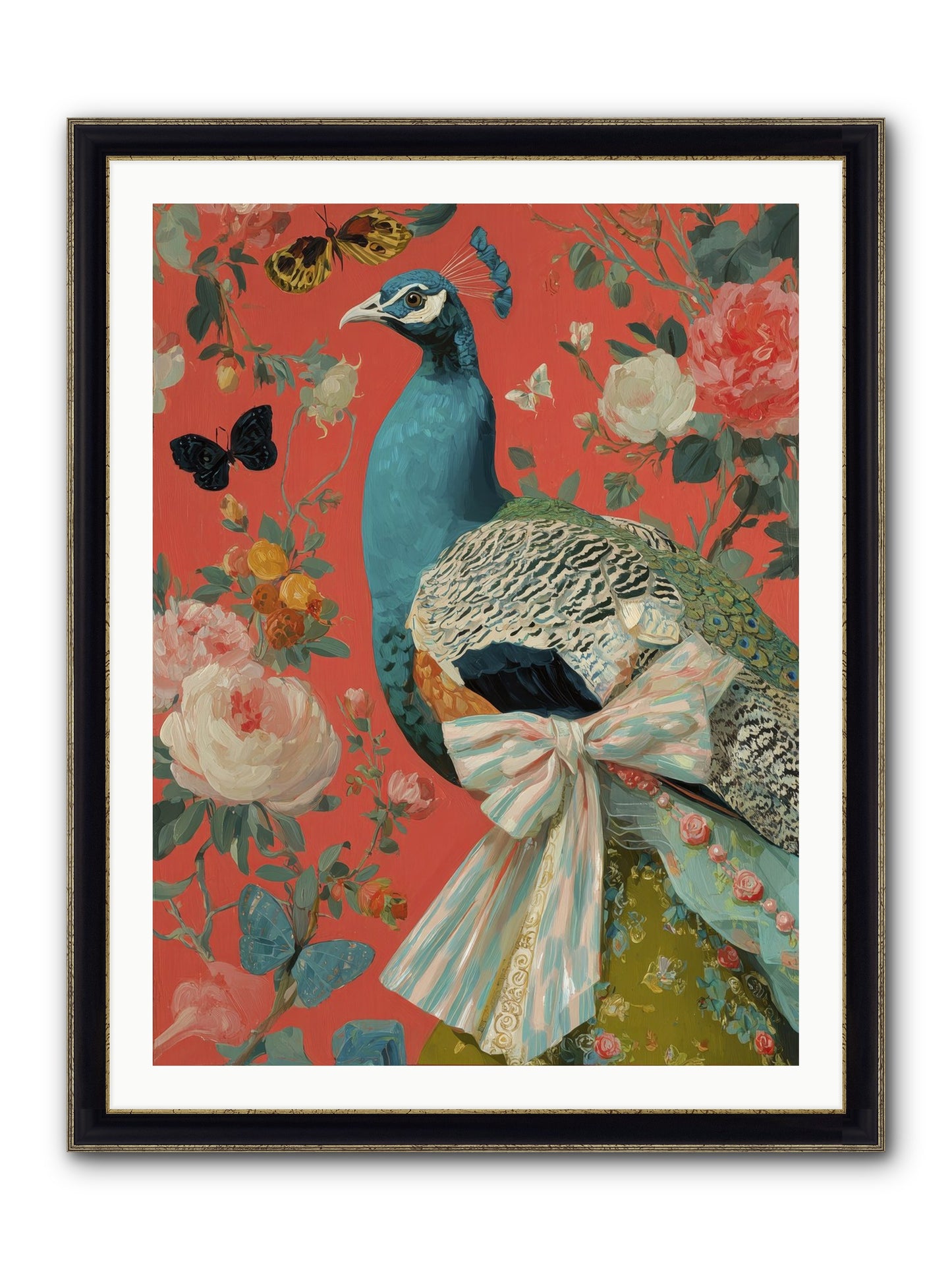 The Tender Hush Of Rain Framed Print - Black & Gold 30x40