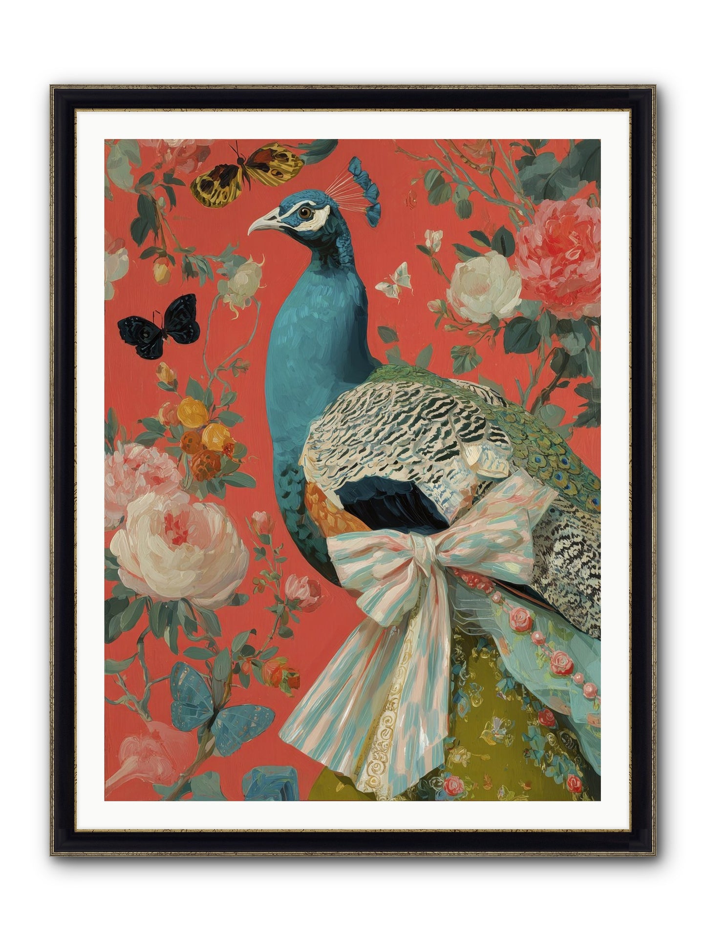 The Tender Hush Of Rain Framed Print - Black & Gold 36x48