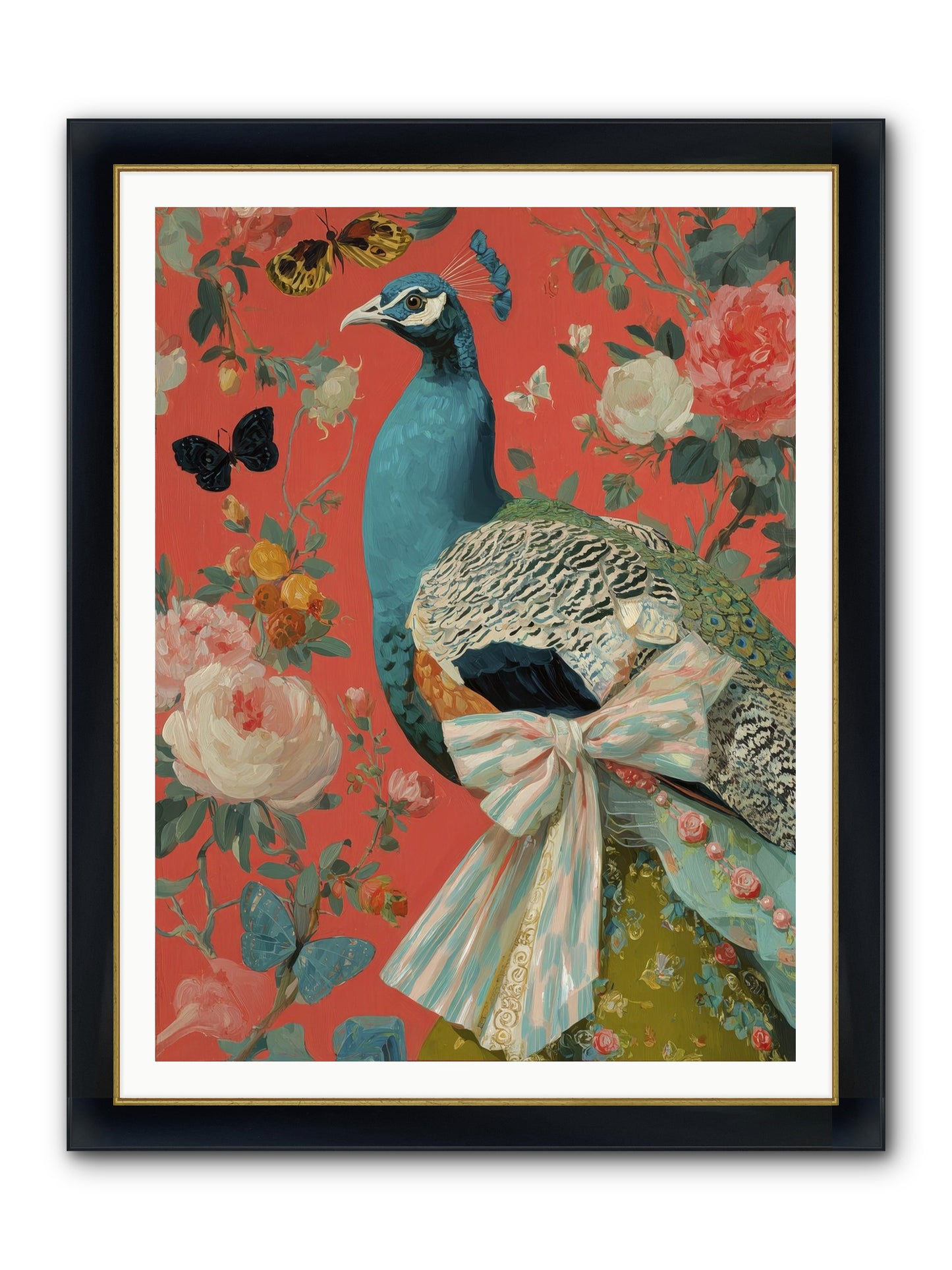 The Tender Hush Of Rain Framed Print - Wide Black w/Gold 36x48