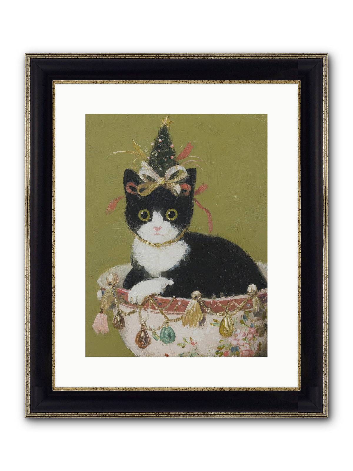 The Tinsel Bandit Framed Print - Black & Gold 12x16