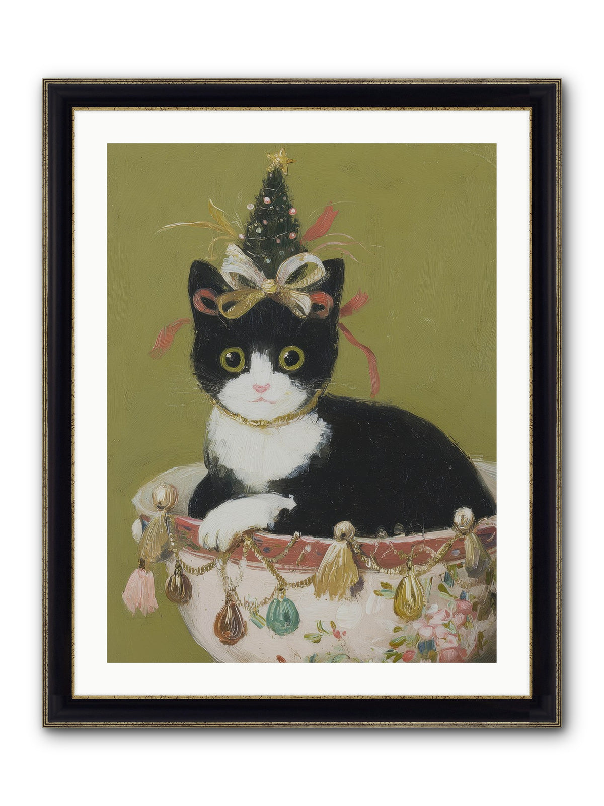 The Tinsel Bandit Framed Print - Black & Gold 24x32