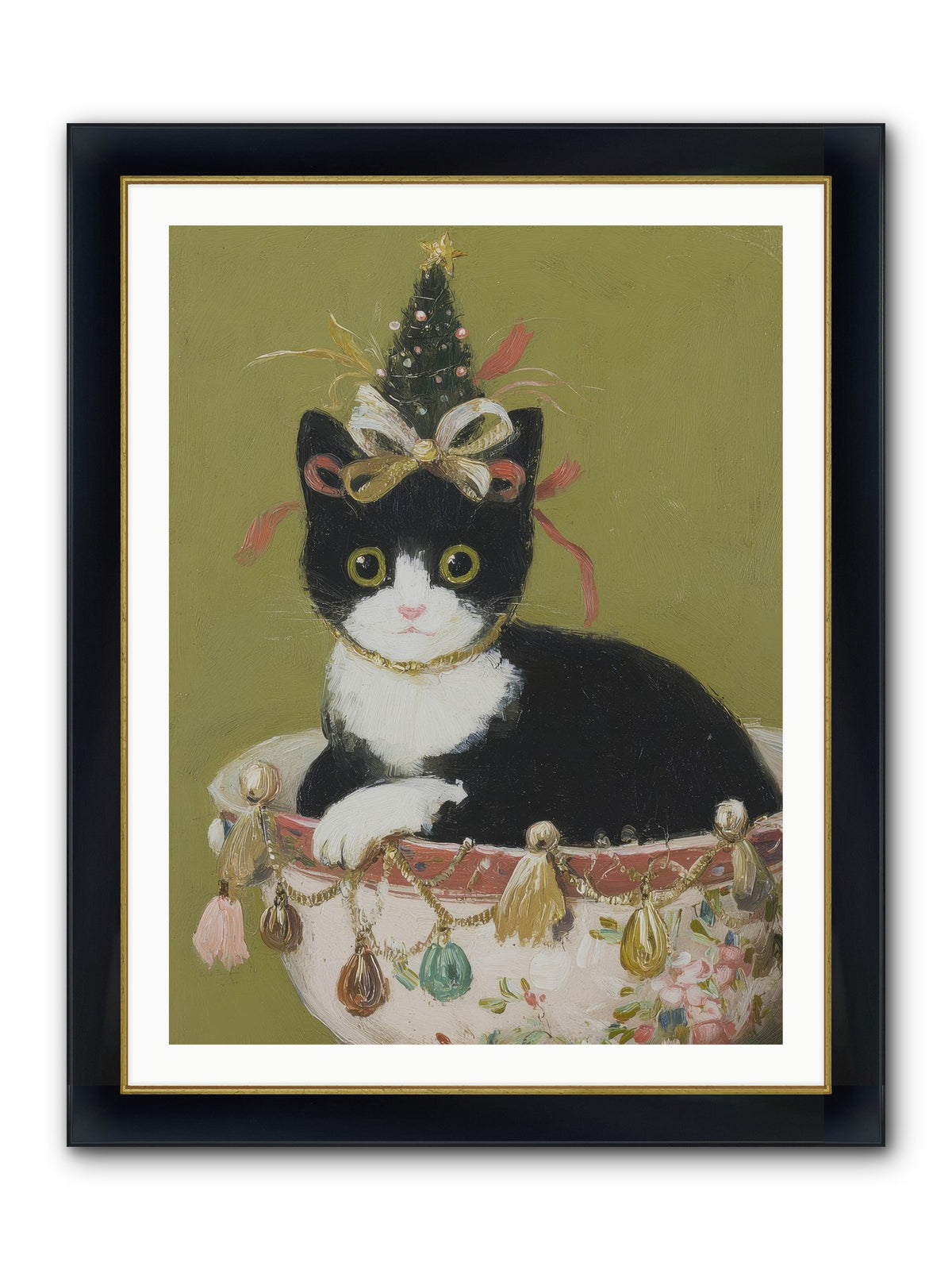 The Tinsel Bandit Framed Print - Wide Black w/Gold 30x40