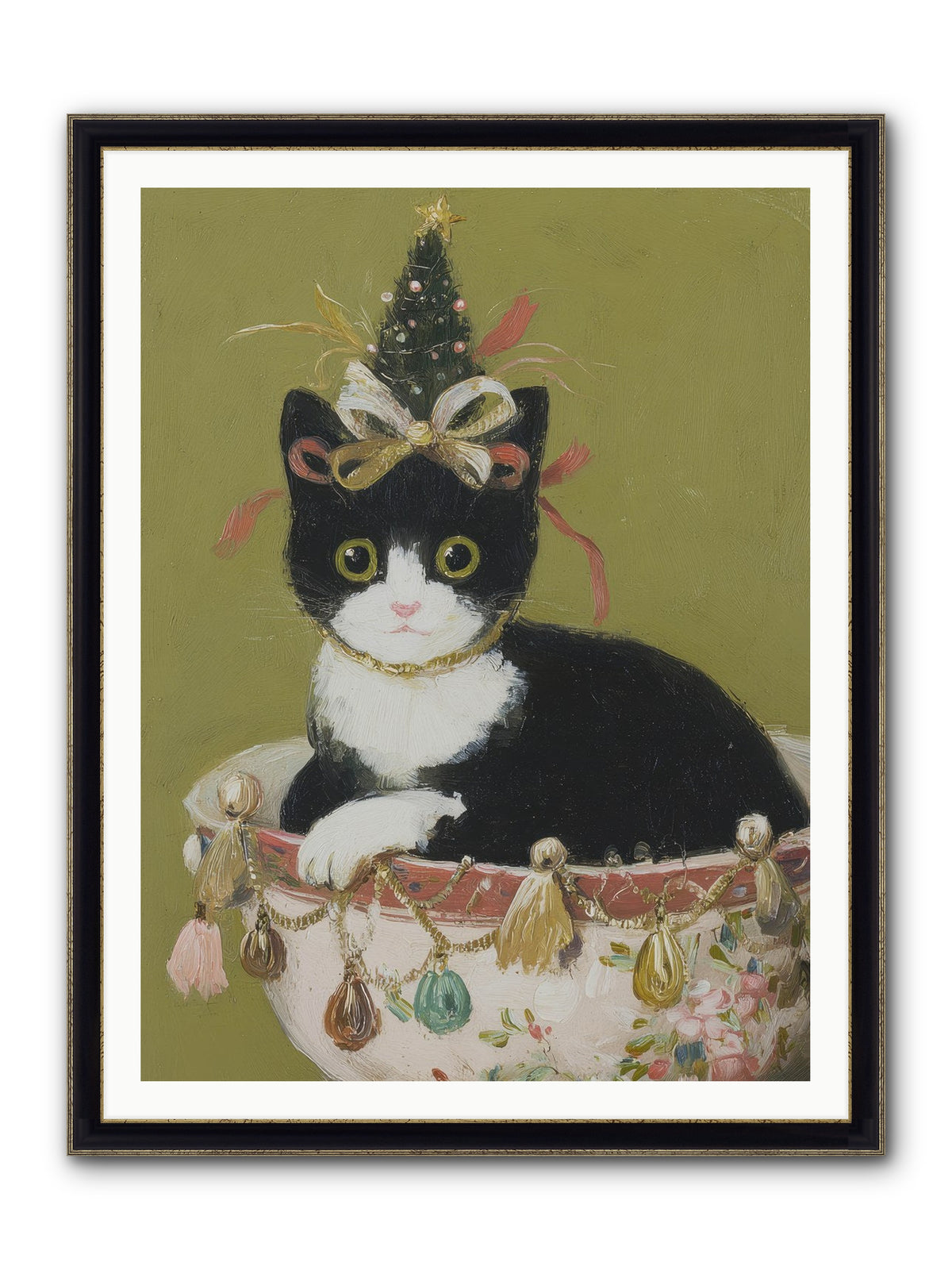 The Tinsel Bandit Framed Print - Black & Gold 36x48
