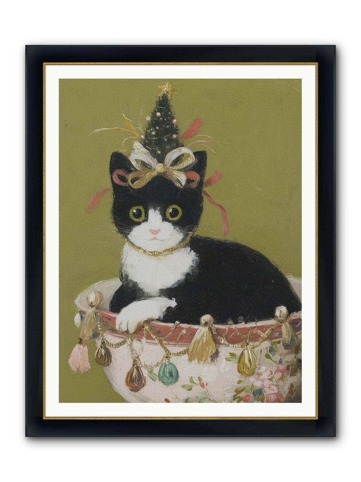 The Tinsel Bandit Framed Print - Wide Black w/Gold 36x48