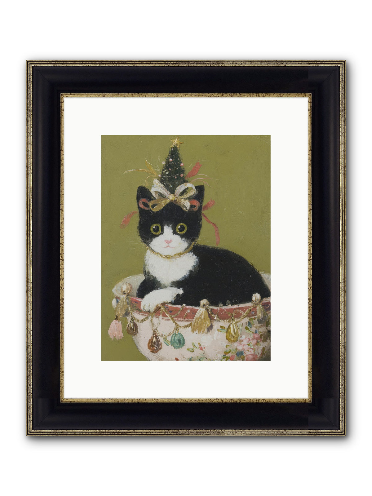 The Tinsel Bandit Framed Print - Black & Gold 9x12