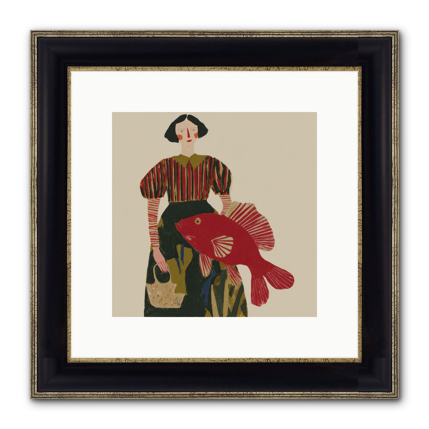 The Traveler Who Never Left Framed Print - Black & Gold 10x10