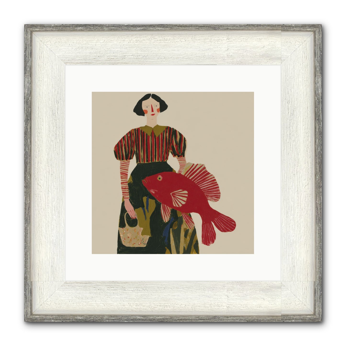 The Traveler Who Never Left Framed Print - Driftwood White 12x12