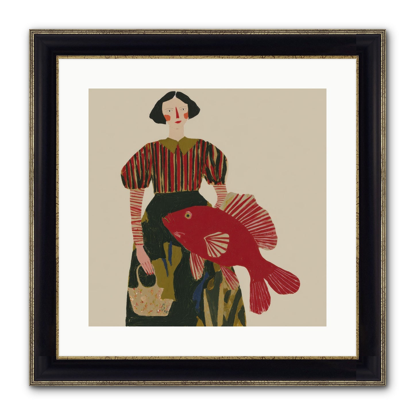 The Traveler Who Never Left Framed Print - Black & Gold 16x16