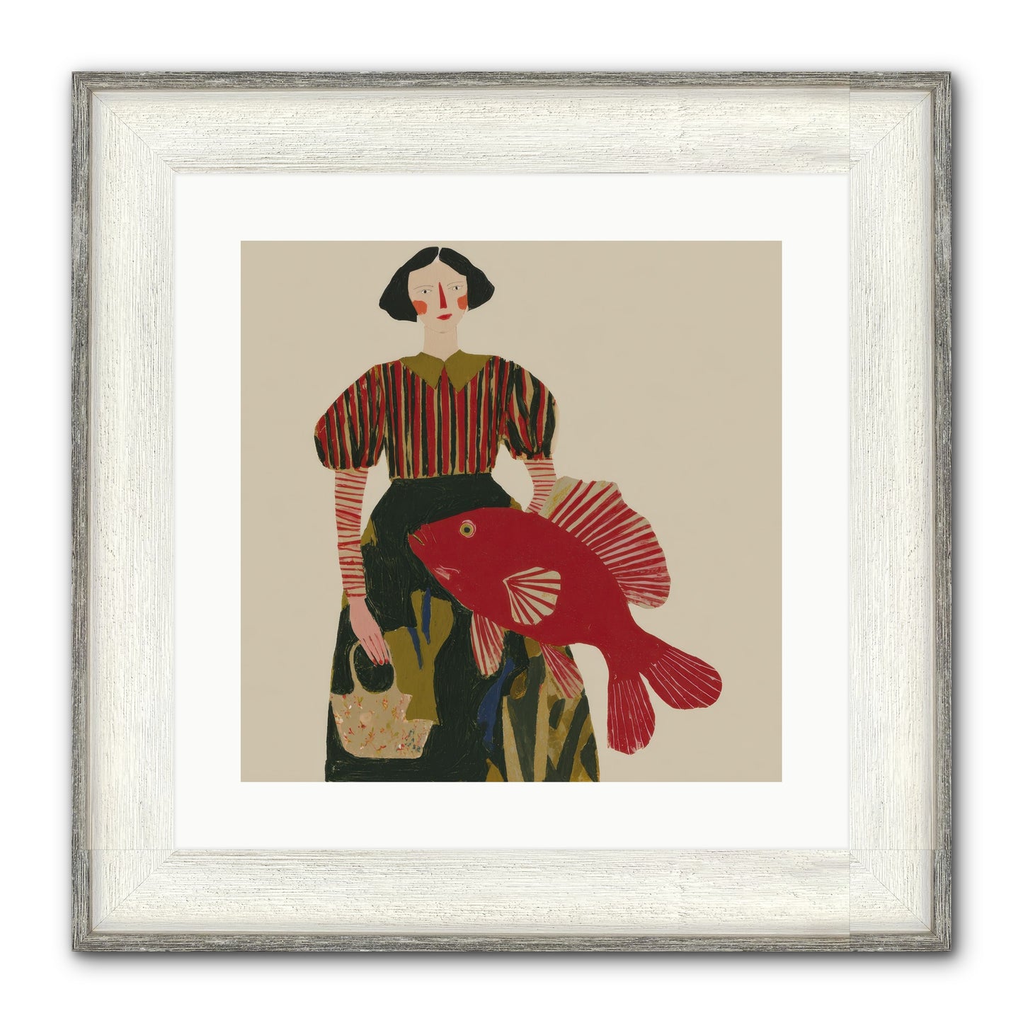 The Traveler Who Never Left Framed Print - Driftwood White 16x16