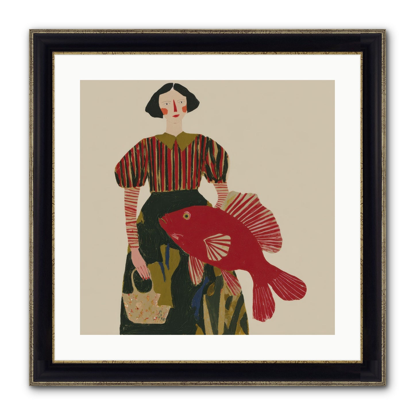 The Traveler Who Never Left Framed Print - Black & Gold 20x20