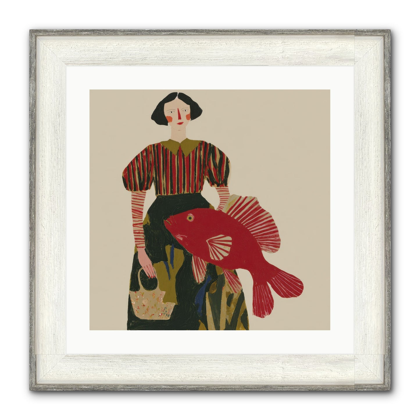 The Traveler Who Never Left Framed Print - Driftwood White 20x20