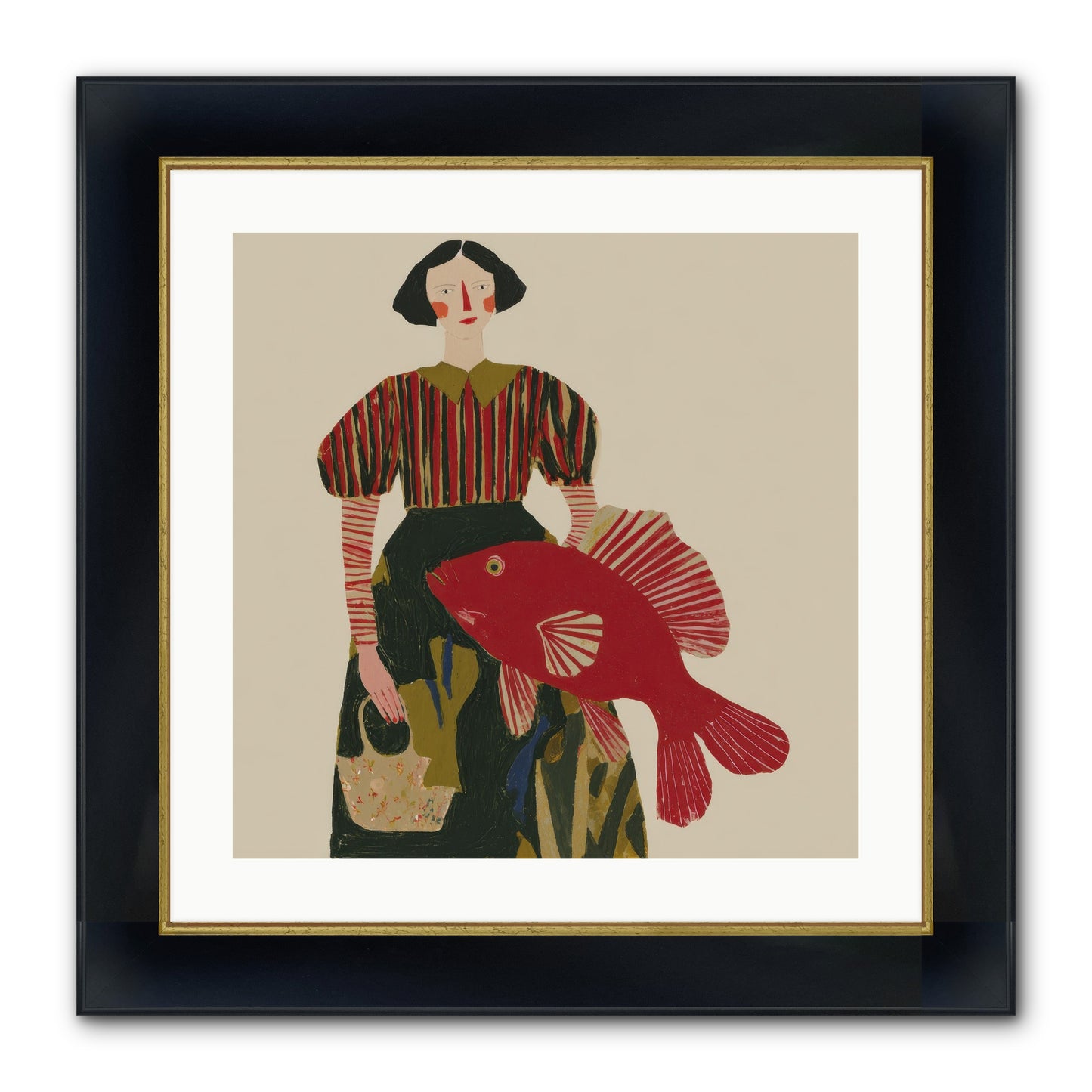 The Traveler Who Never Left Framed Print - Wide Black w/Gold 20x20