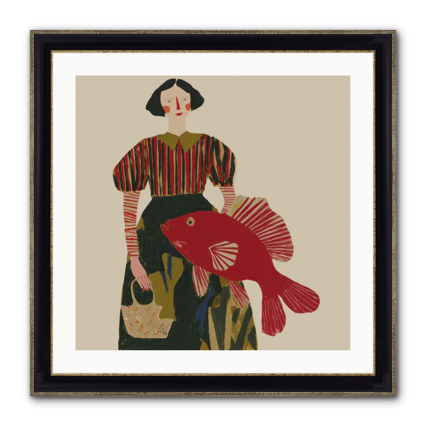 The Traveler Who Never Left Framed Print - Black & Gold 24x24