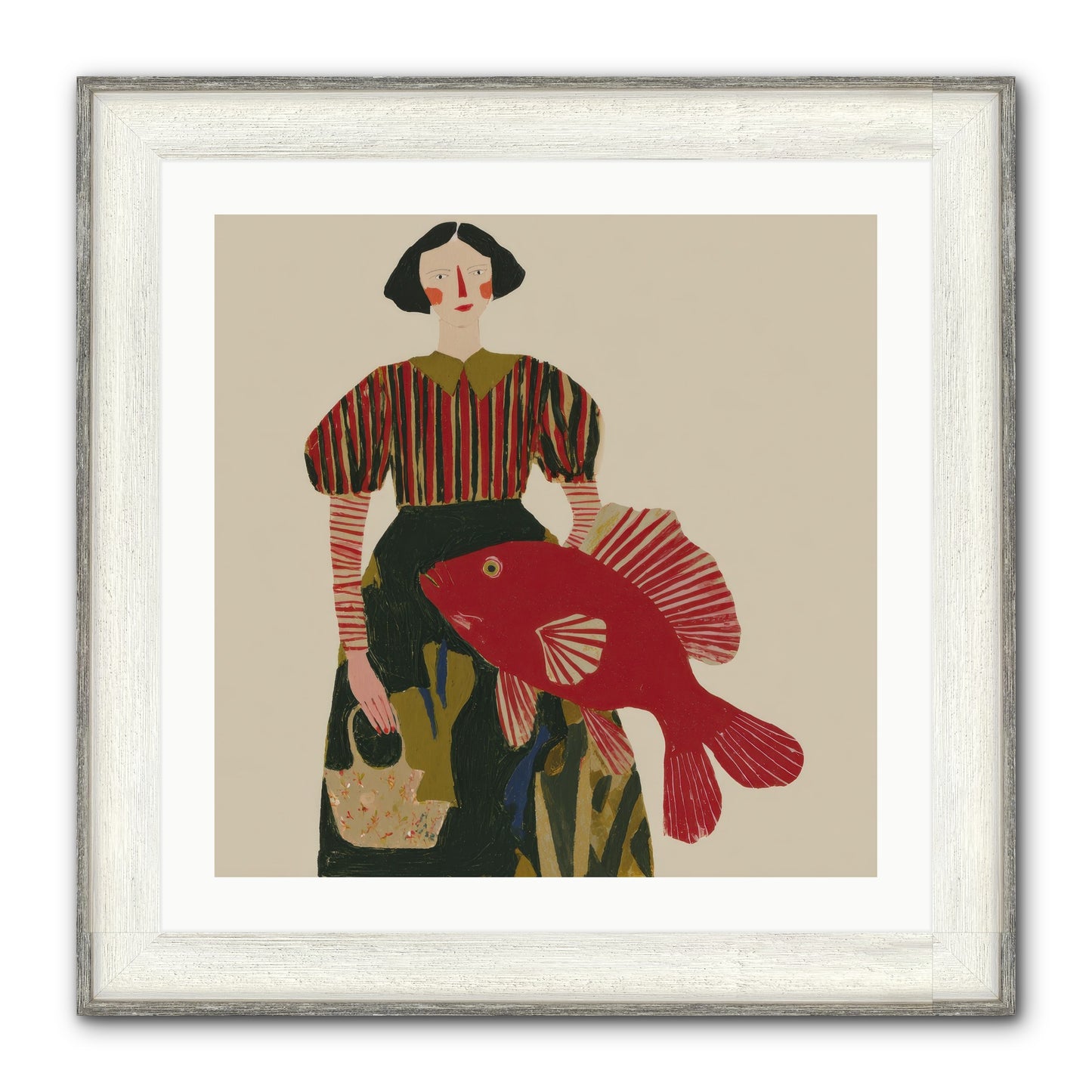 The Traveler Who Never Left Framed Print - Driftwood White 24x24