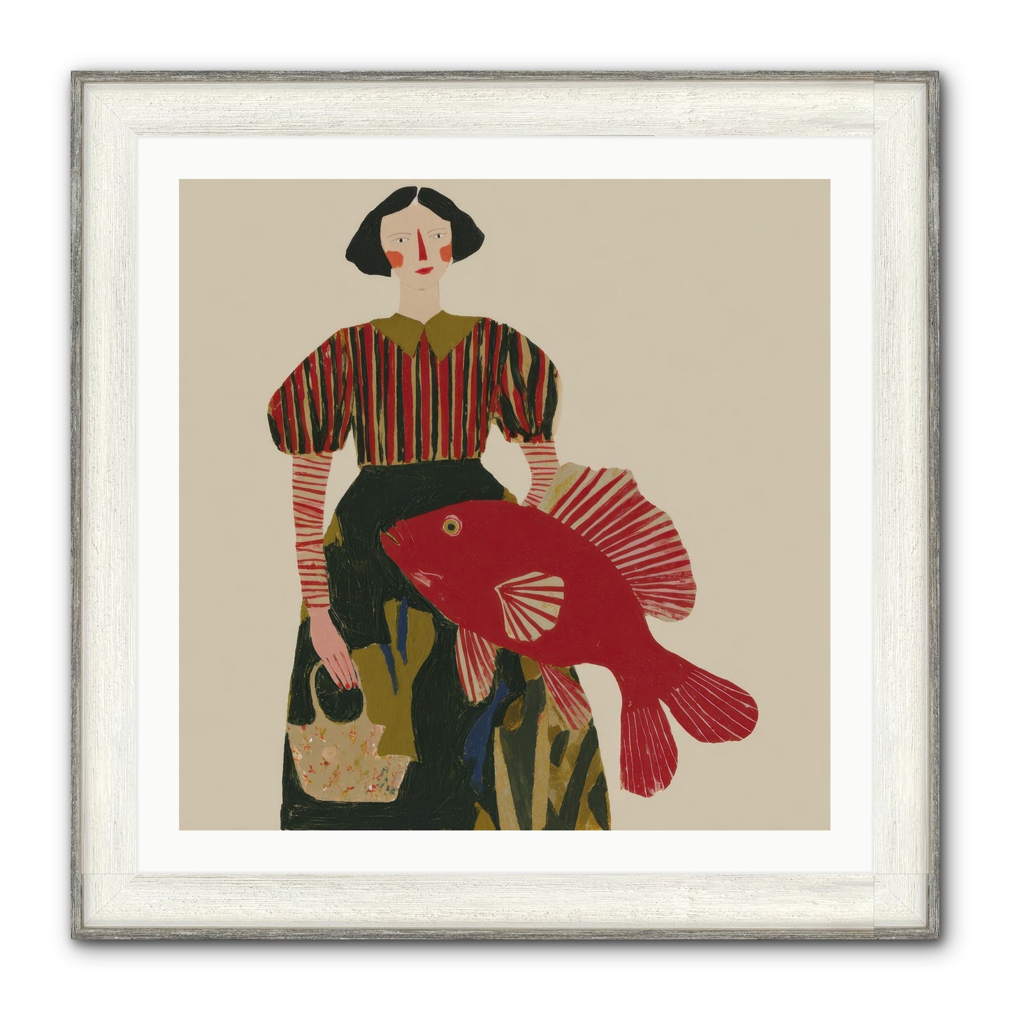 The Traveler Who Never Left Framed Print - Driftwood White 30x30