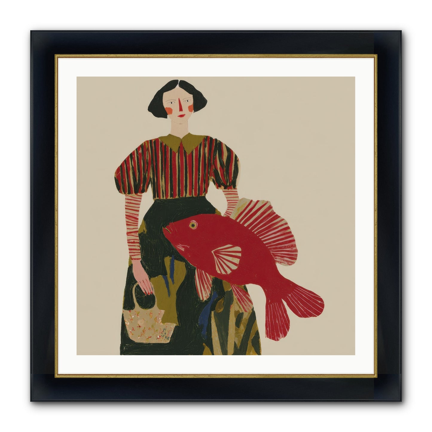 The Traveler Who Never Left Framed Print - Wide Black w/Gold 30x30