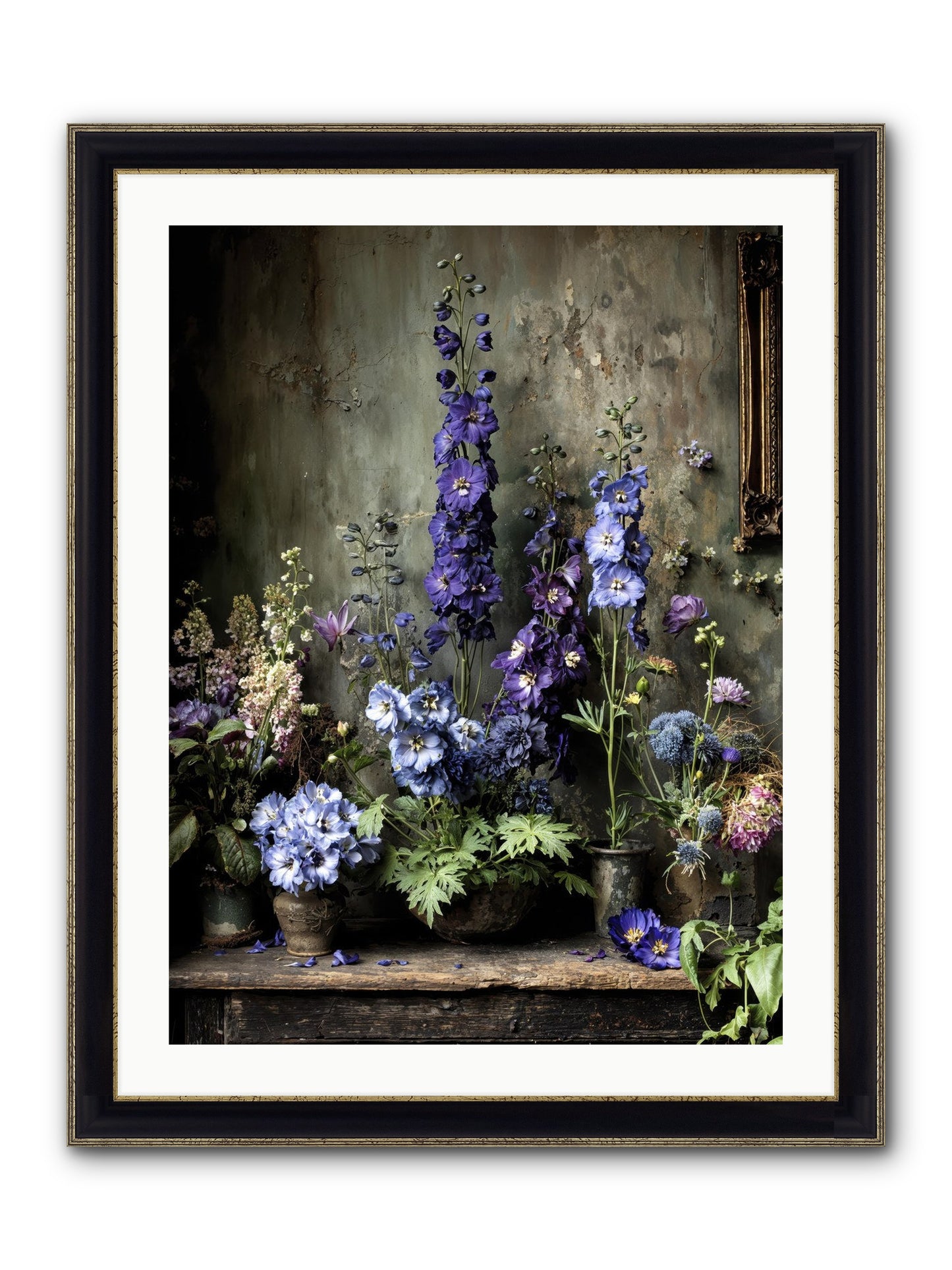 The Unending Horizon Framed Print - Black & Gold 24x32