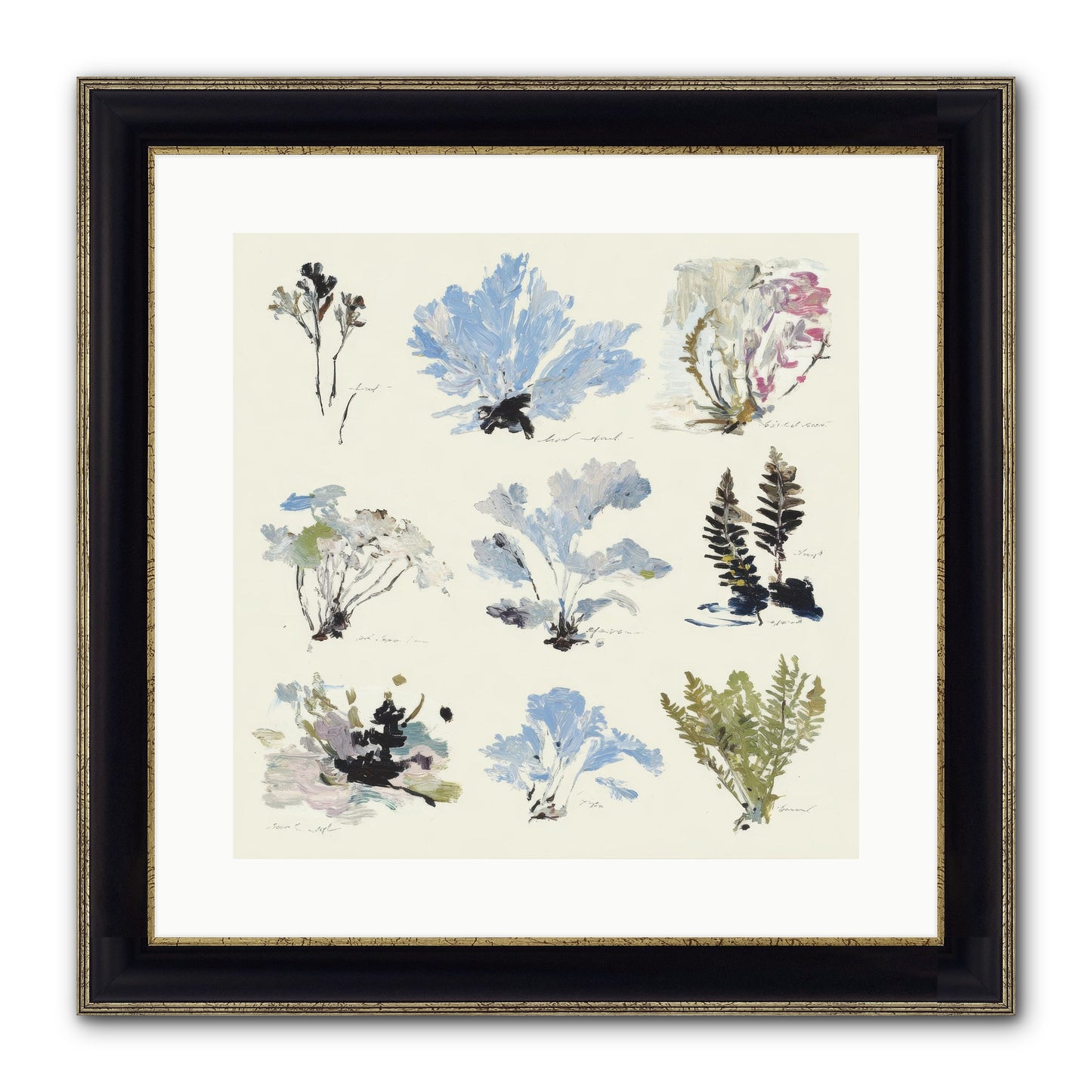 The Unfurling Chronicles No.2 Framed Print - Black & Gold 16x16