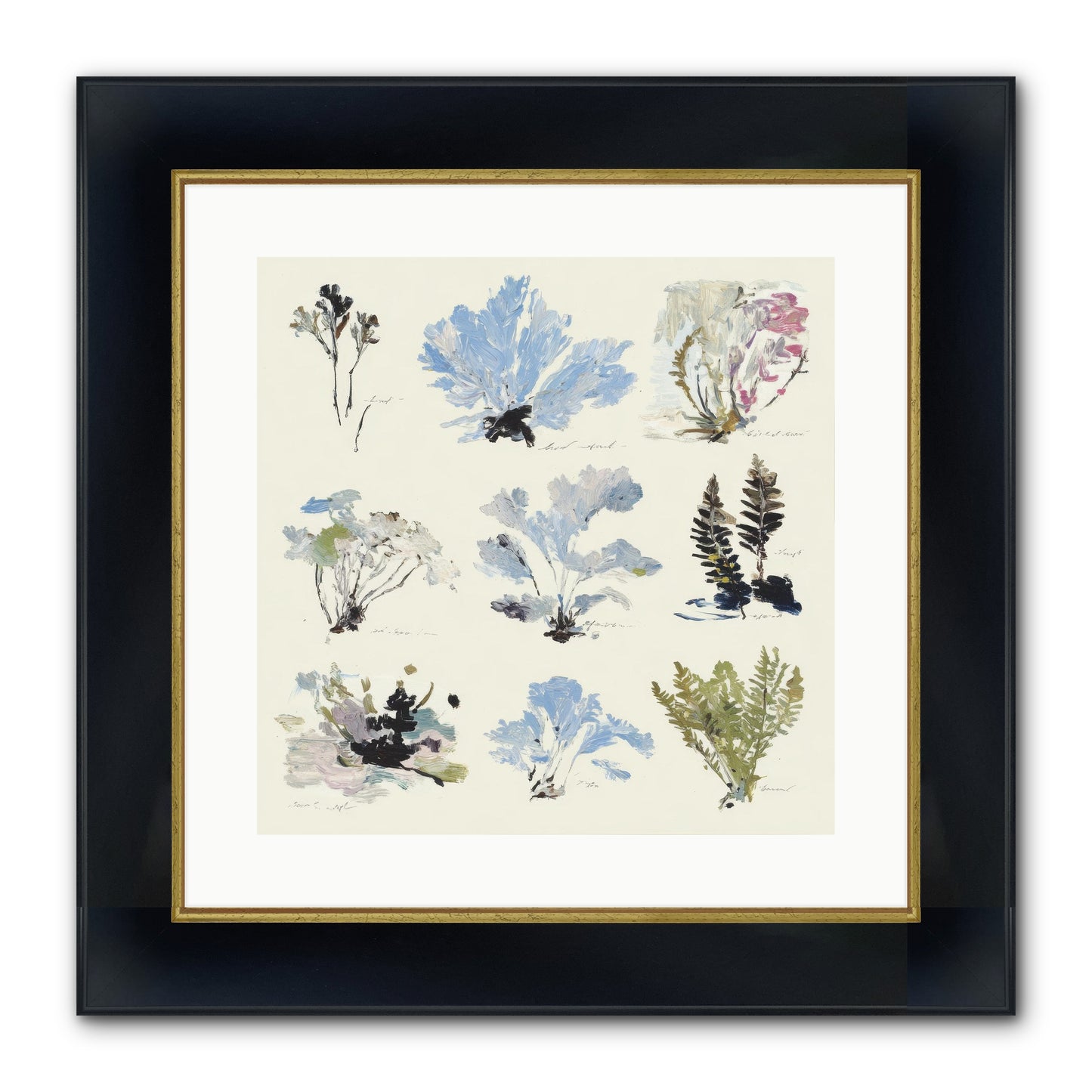 The Unfurling Chronicles No.2 Framed Print - Wide Black w/Gold 16x16
