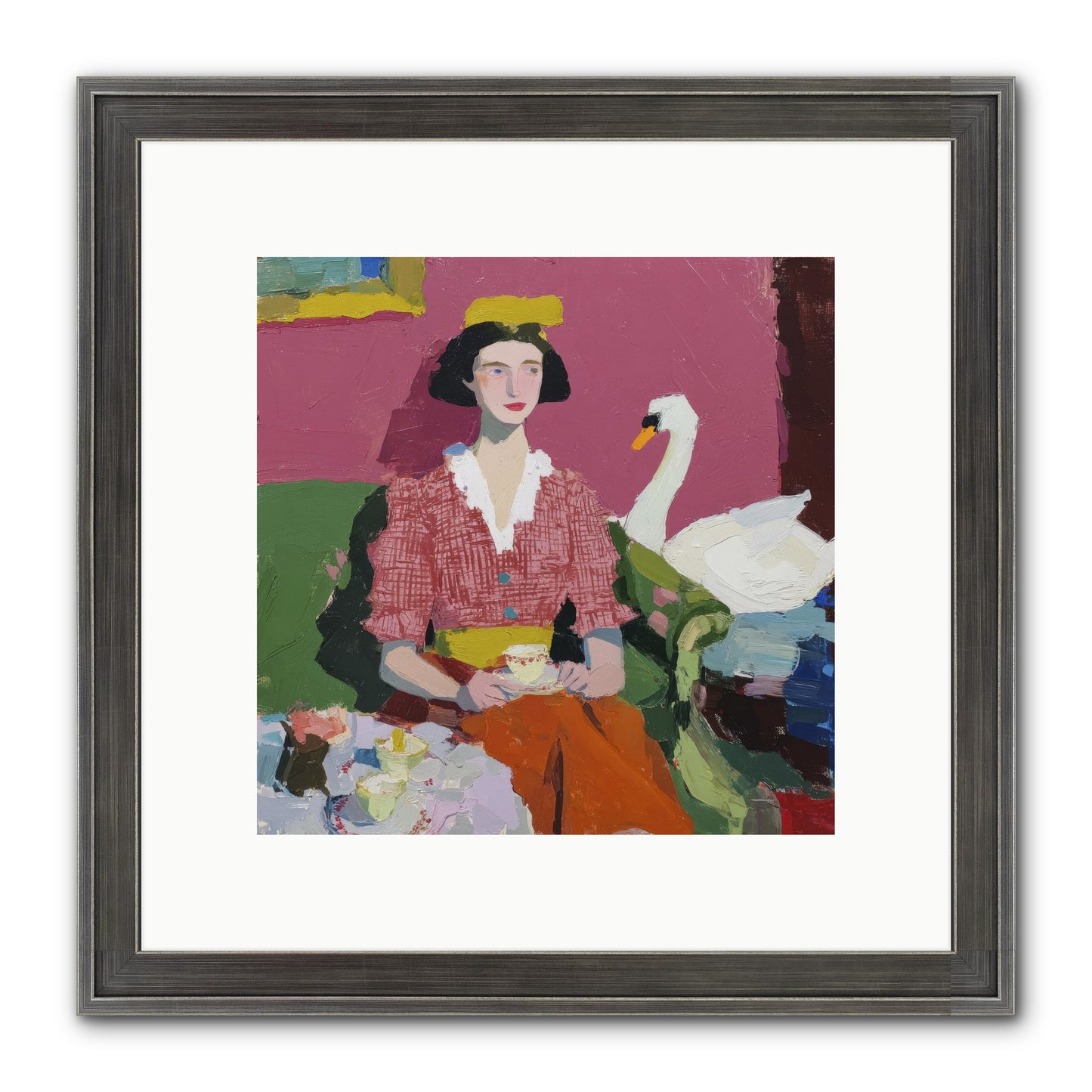 The Unlikely Guest Framed Print - Slimwoods Black/Silver 10x10