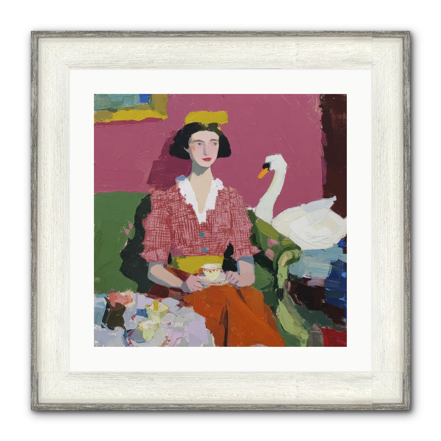 The Unlikely Guest Framed Print - Driftwood White 20x20