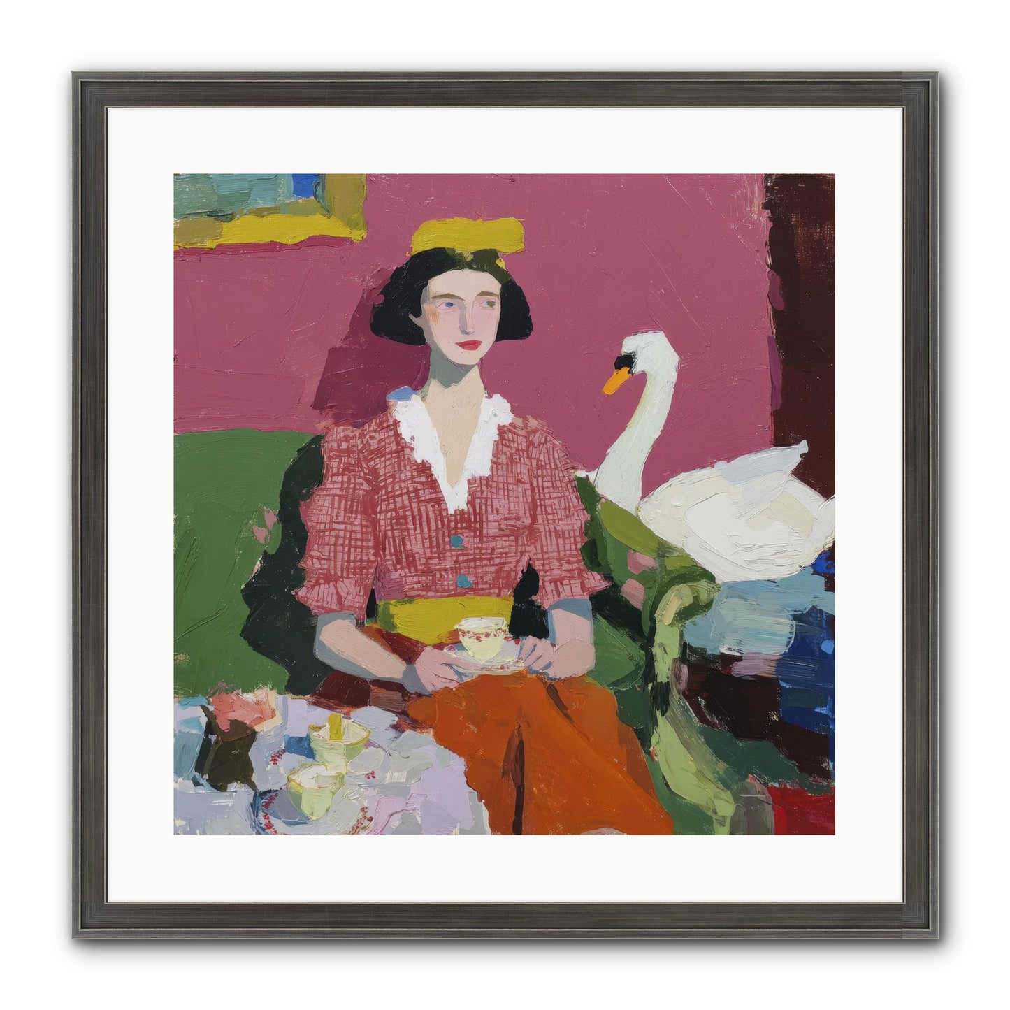 The Unlikely Guest Framed Print - Slimwoods Black/Silver 20x20