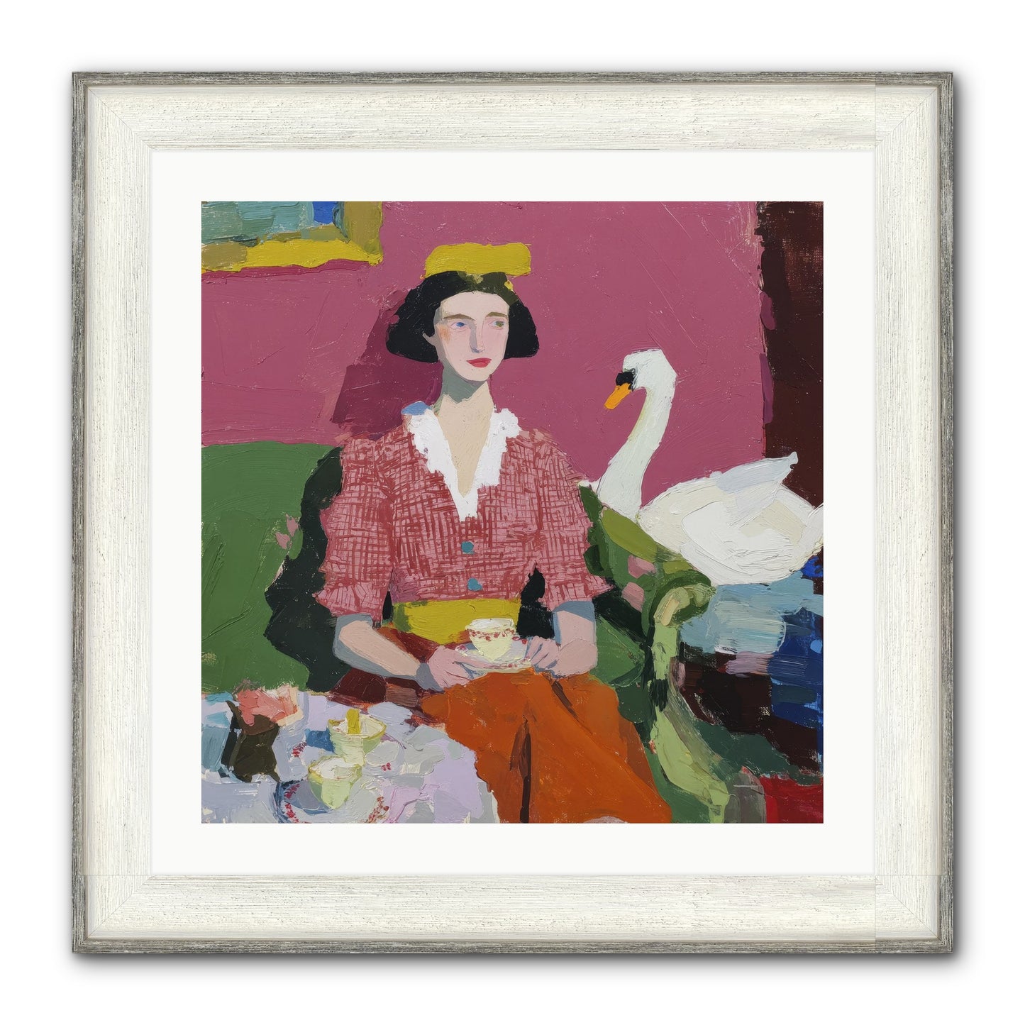 The Unlikely Guest Framed Print - Driftwood White 24x24
