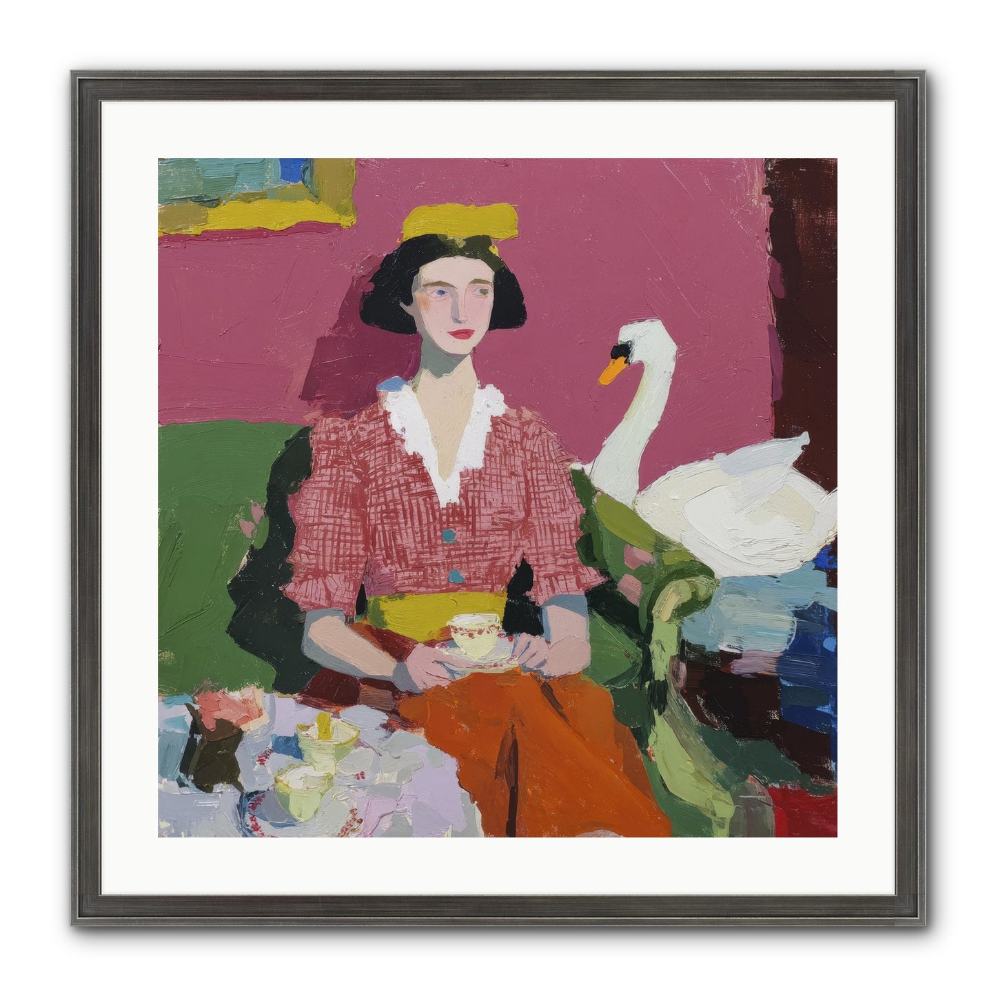 The Unlikely Guest Framed Print - Slimwoods Black/Silver 24x24