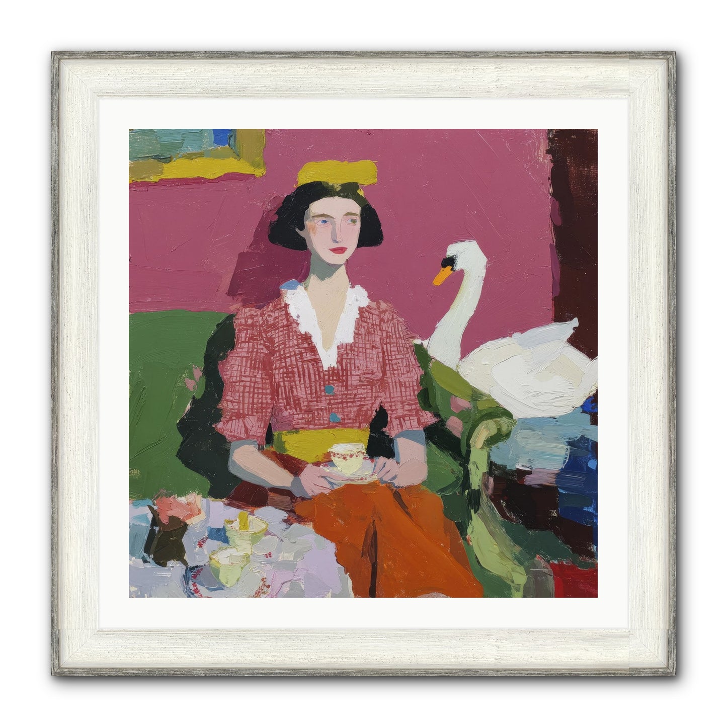The Unlikely Guest Framed Print - Driftwood White 30x30