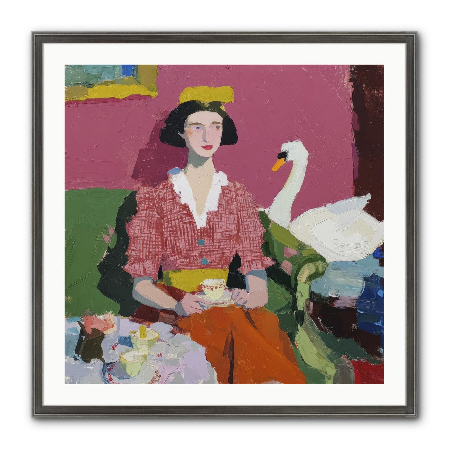 The Unlikely Guest Framed Print - Slimwoods Black/Silver 30x30