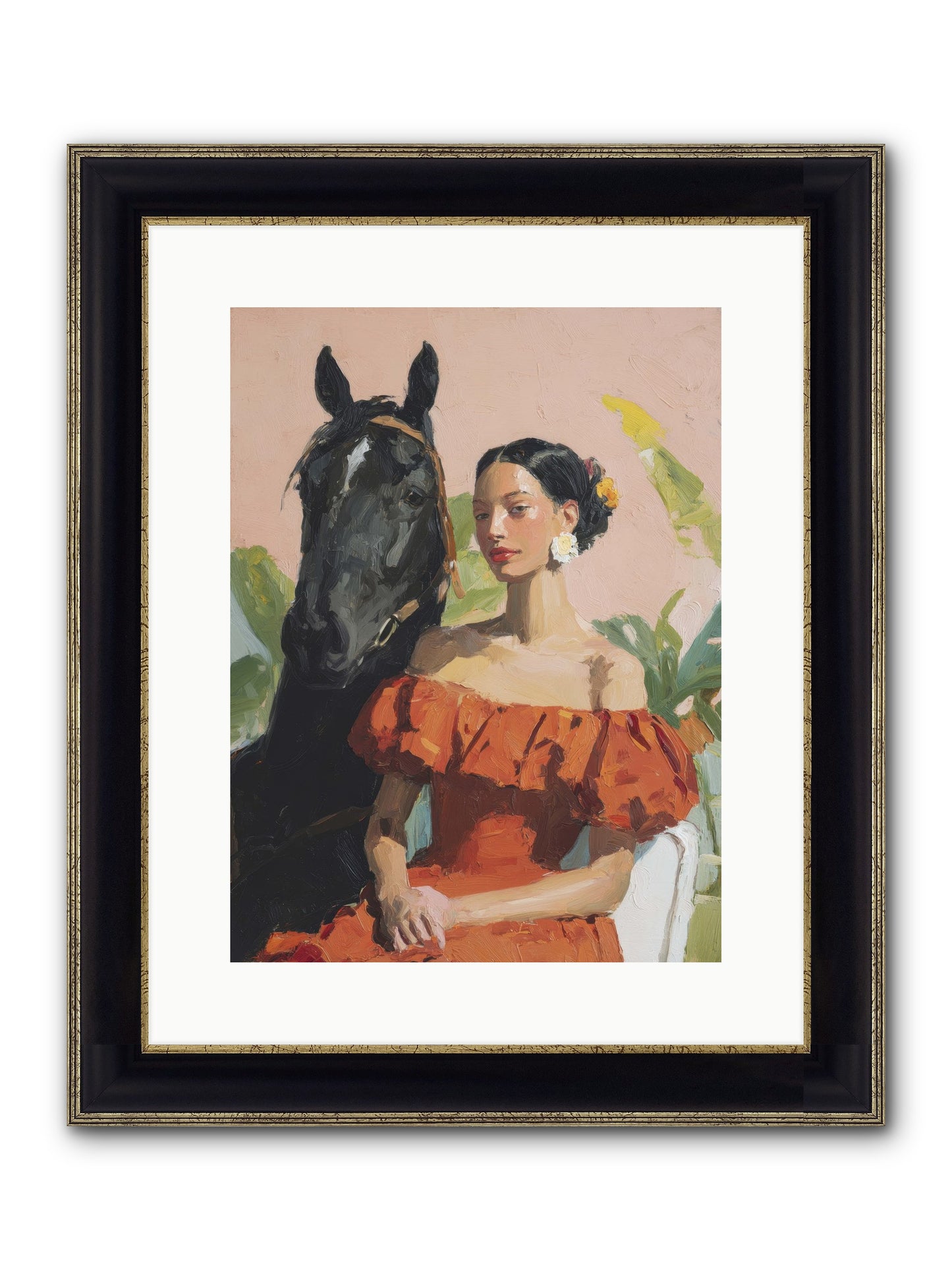 The Unraveling Of Distance Framed Print - Black & Gold 12x16