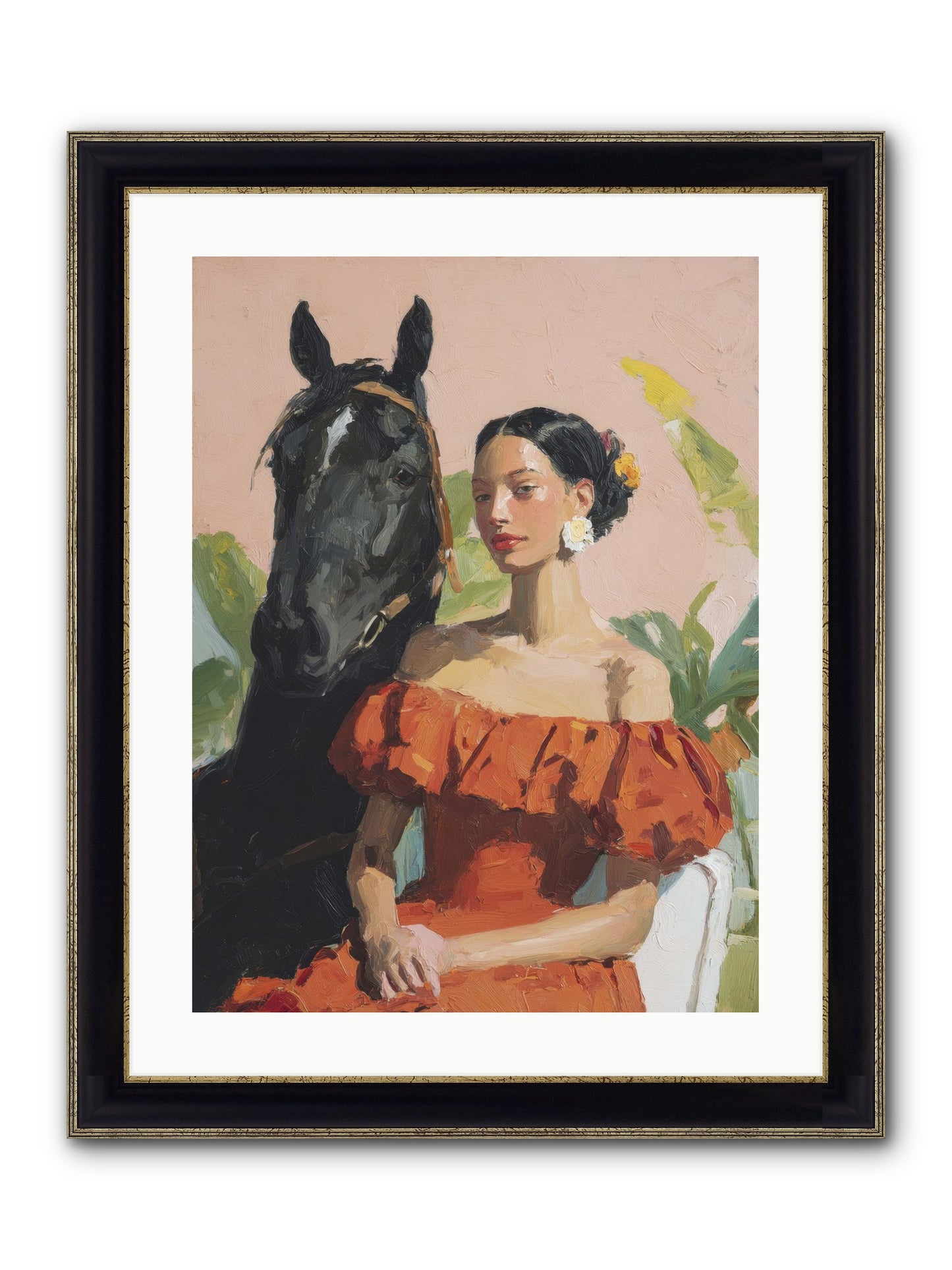 The Unraveling Of Distance Framed Print - Black & Gold 18x24