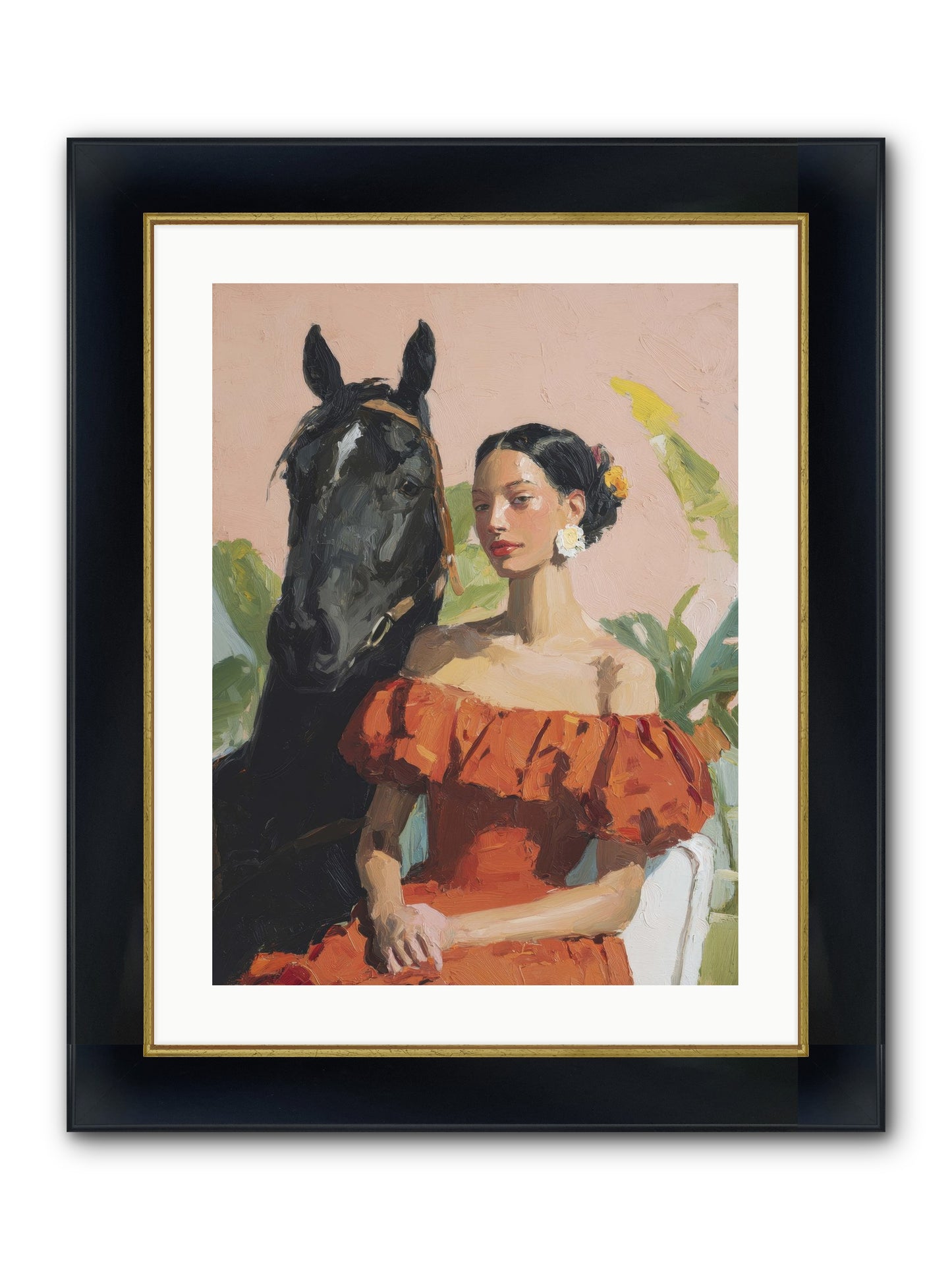 The Unraveling Of Distance Framed Print - Wide Black w/Gold 18x24