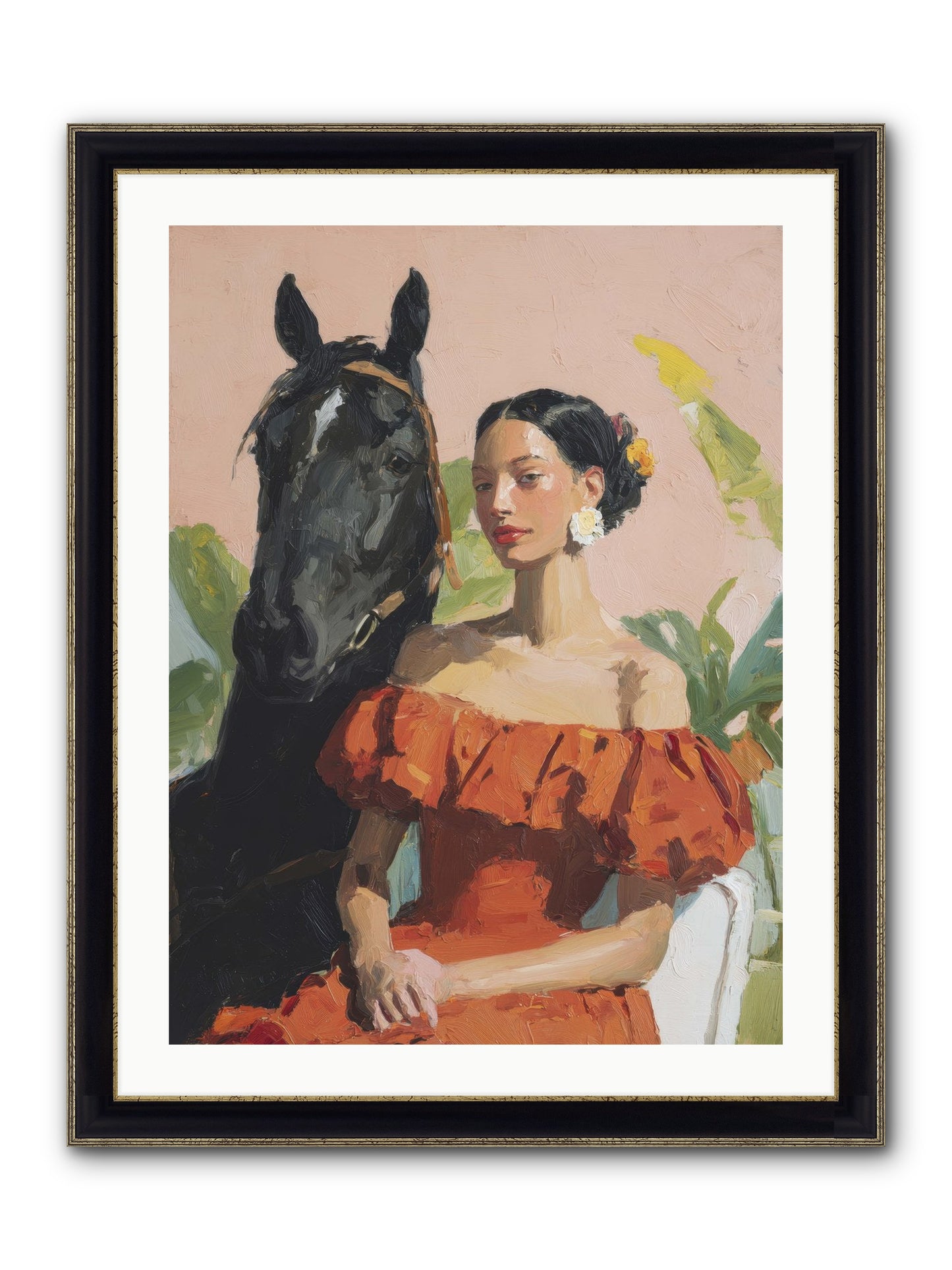 The Unraveling Of Distance Framed Print - Black & Gold 24x32