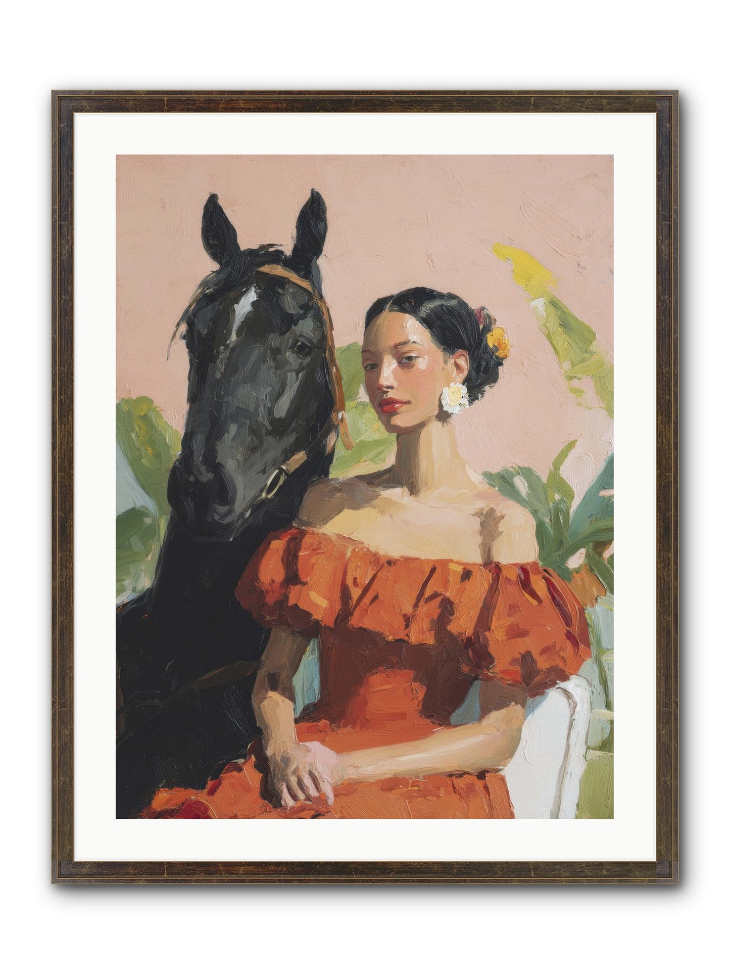 The Unraveling Of Distance Framed Print - Slimwoods Black/Gold 24x32