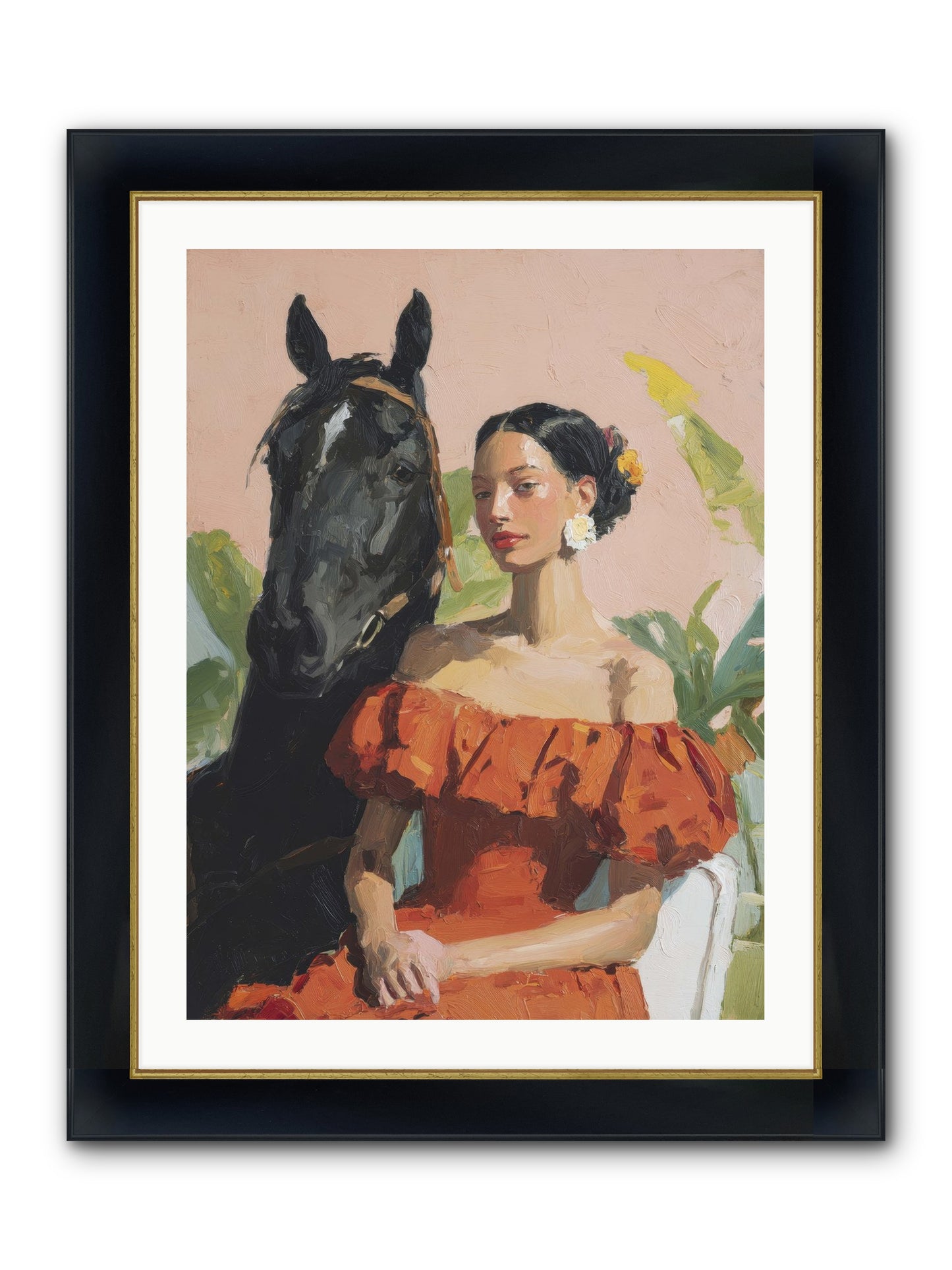 The Unraveling Of Distance Framed Print - Wide Black w/Gold 24x32