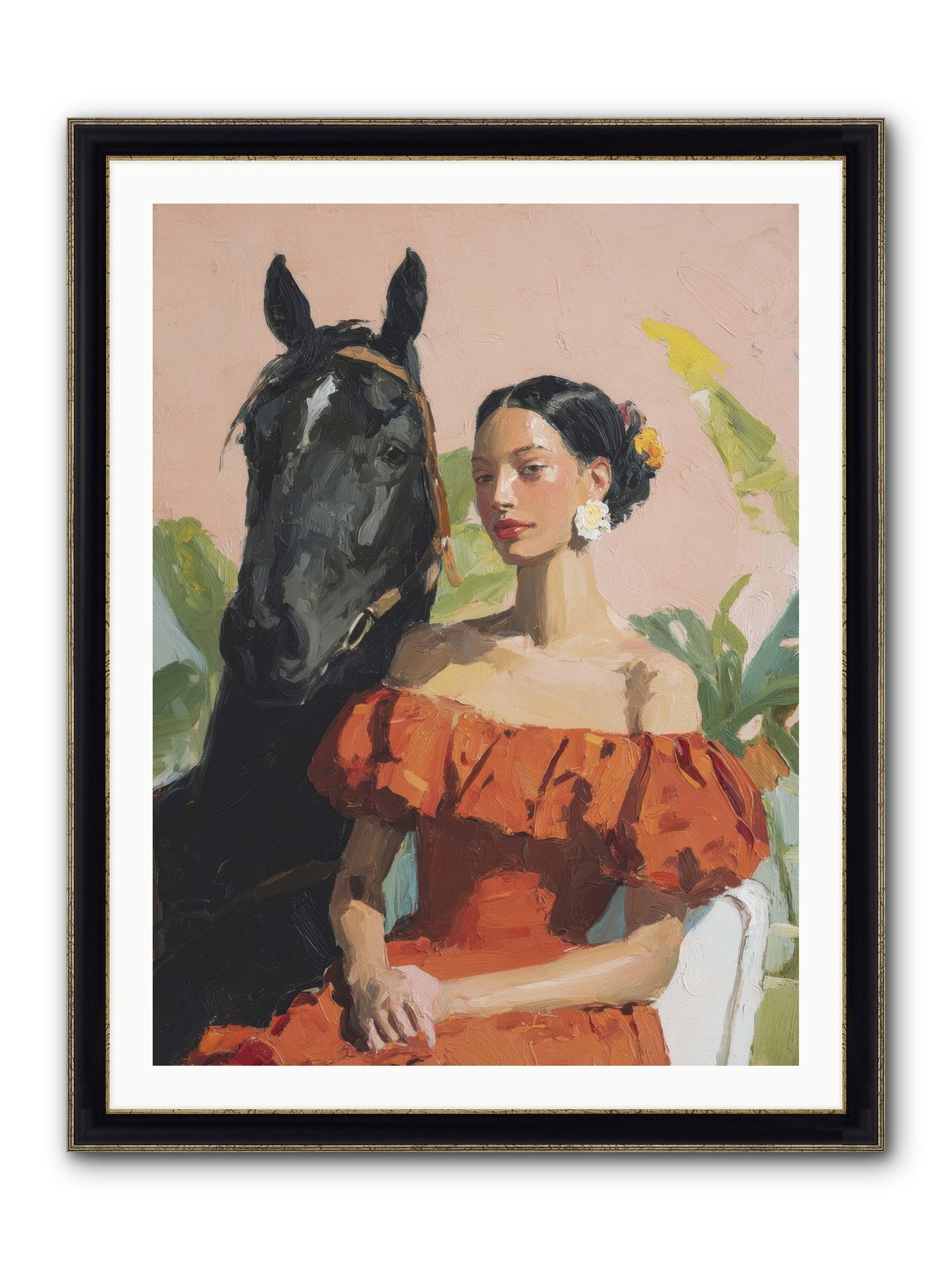 The Unraveling Of Distance Framed Print - Black & Gold 30x40