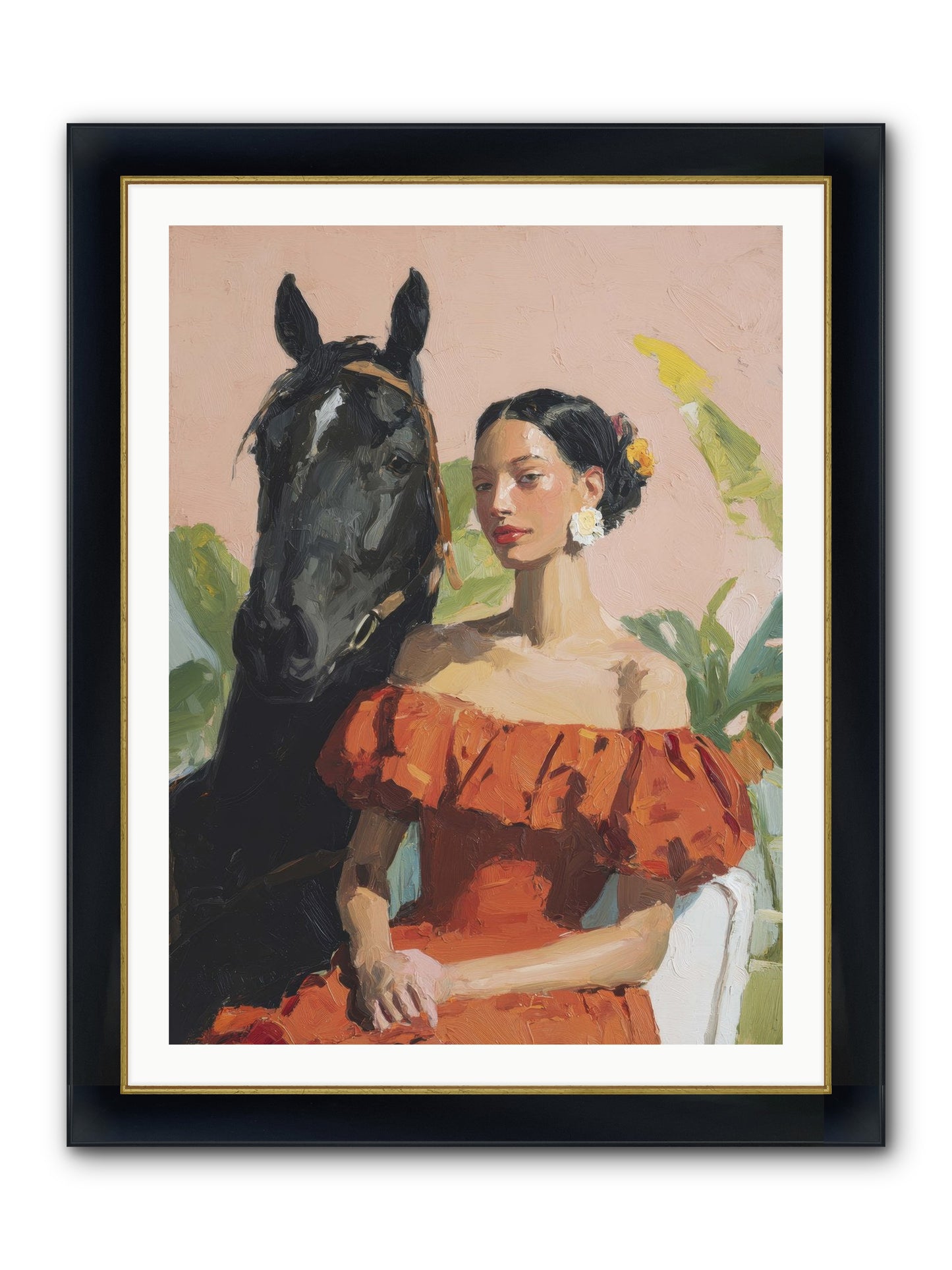 The Unraveling Of Distance Framed Print - Wide Black w/Gold 30x40