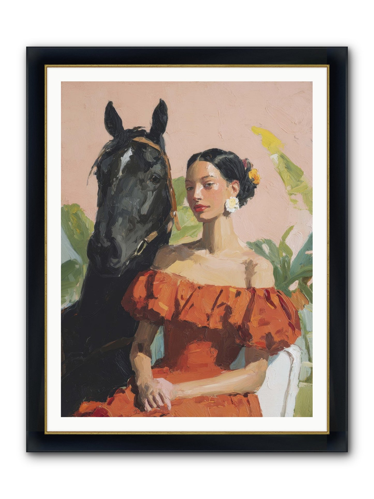 The Unraveling Of Distance Framed Print - Wide Black w/Gold 36x48