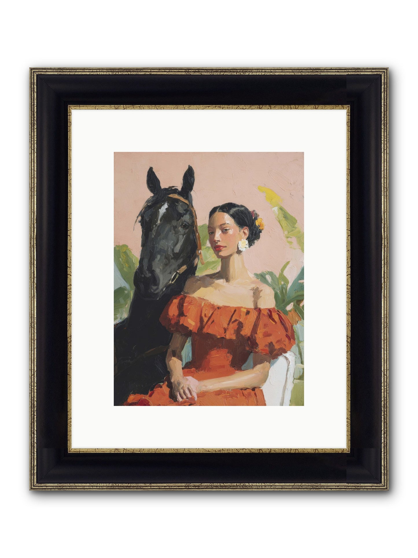 The Unraveling Of Distance Framed Print - Black & Gold 9x12