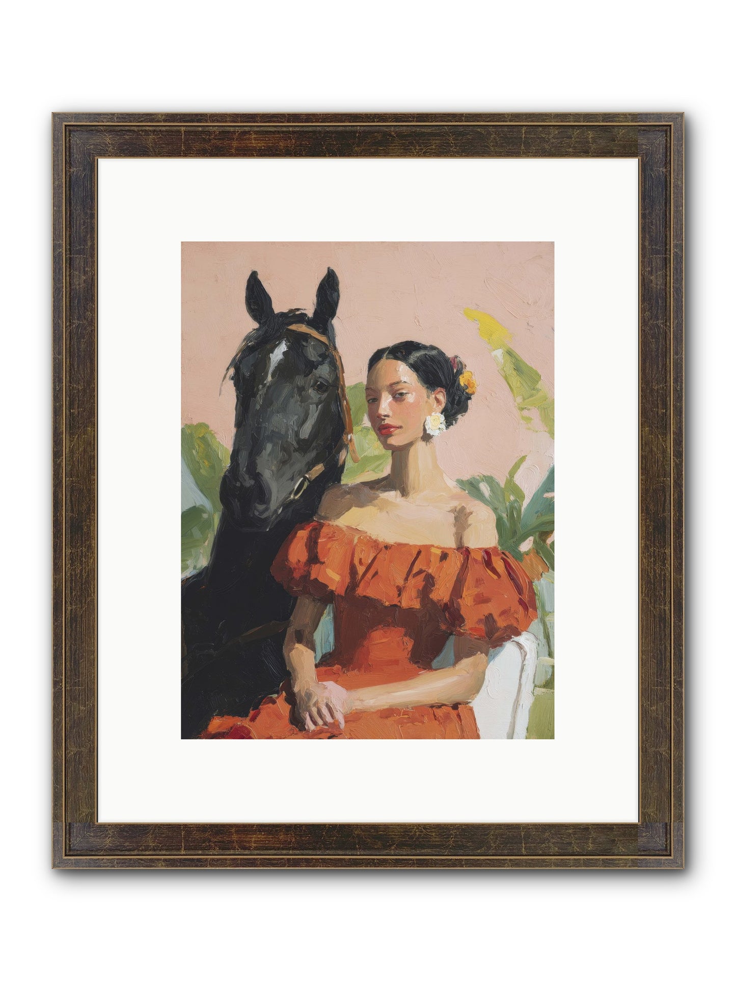 The Unraveling Of Distance Framed Print - Slimwoods Black/Gold 9x12