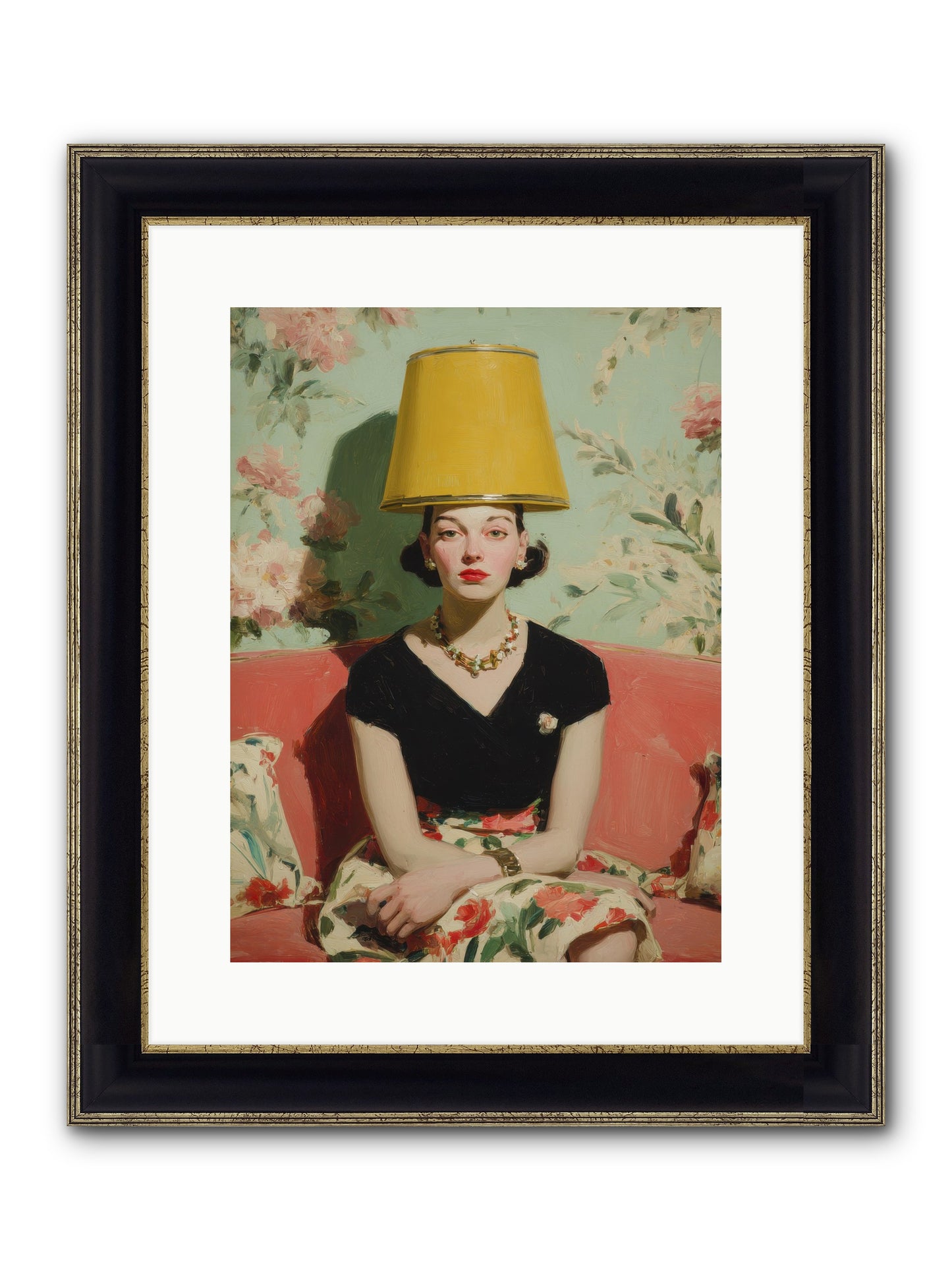 The Velvet Archive Framed Print - Black & Gold 12x16