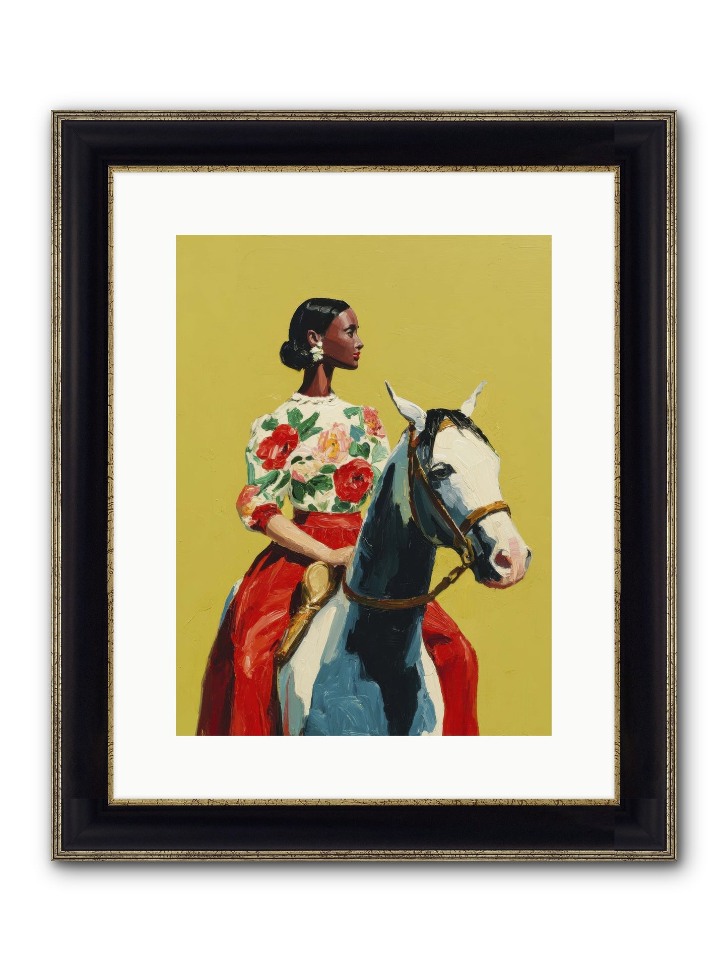 The Velvet Knowing Framed Print - Black & Gold 12x16